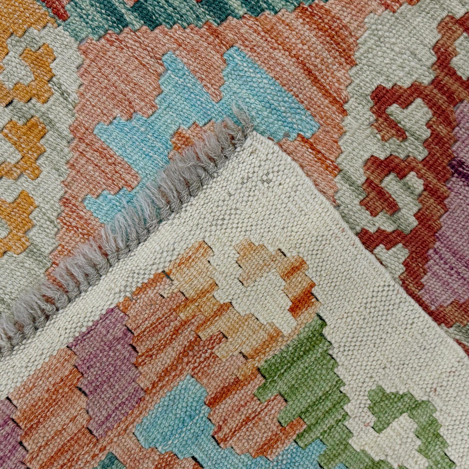 Handmade Multi Kilim Geometric 2x4 ft
