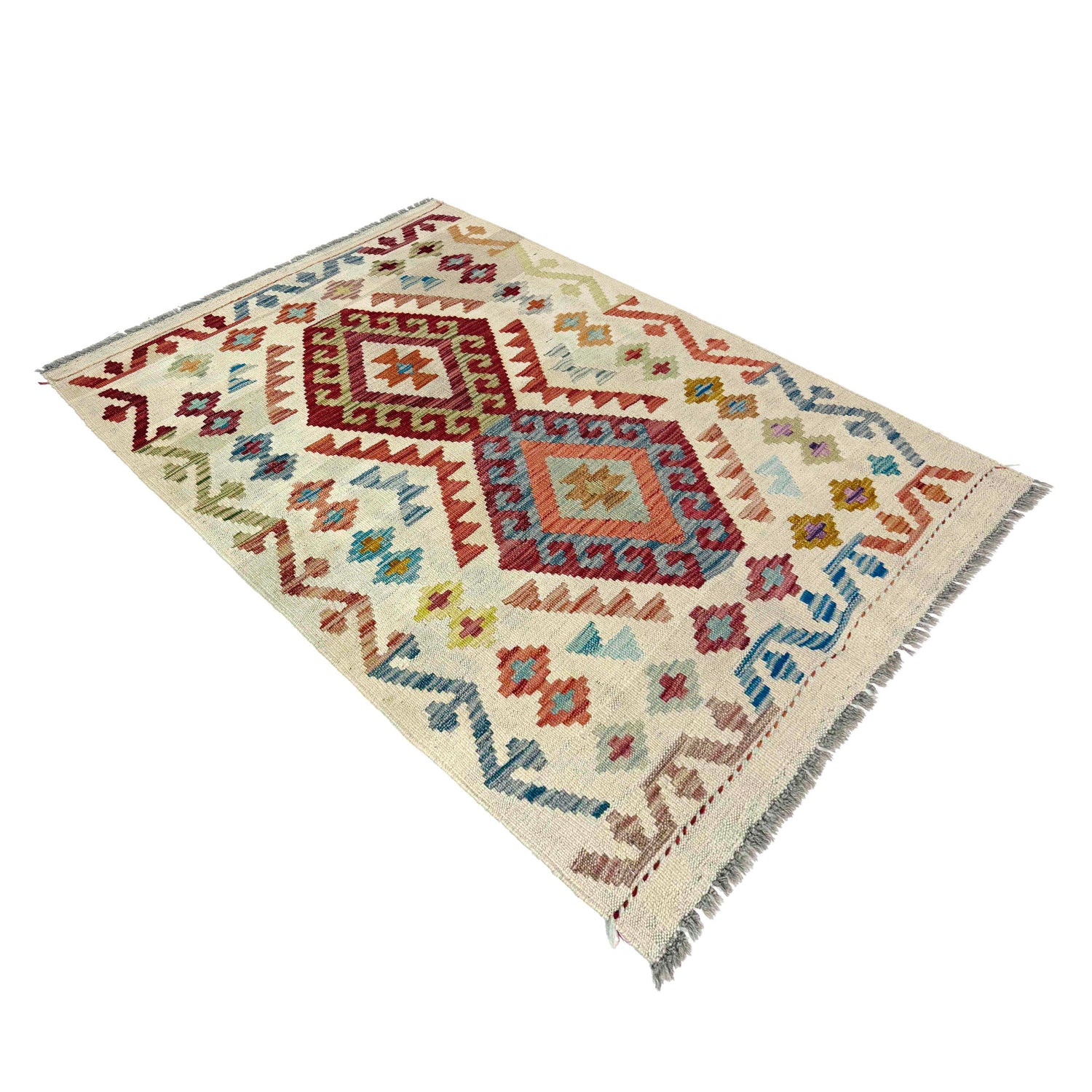 Handmade Multi Kilim Geometric 2x4 ft