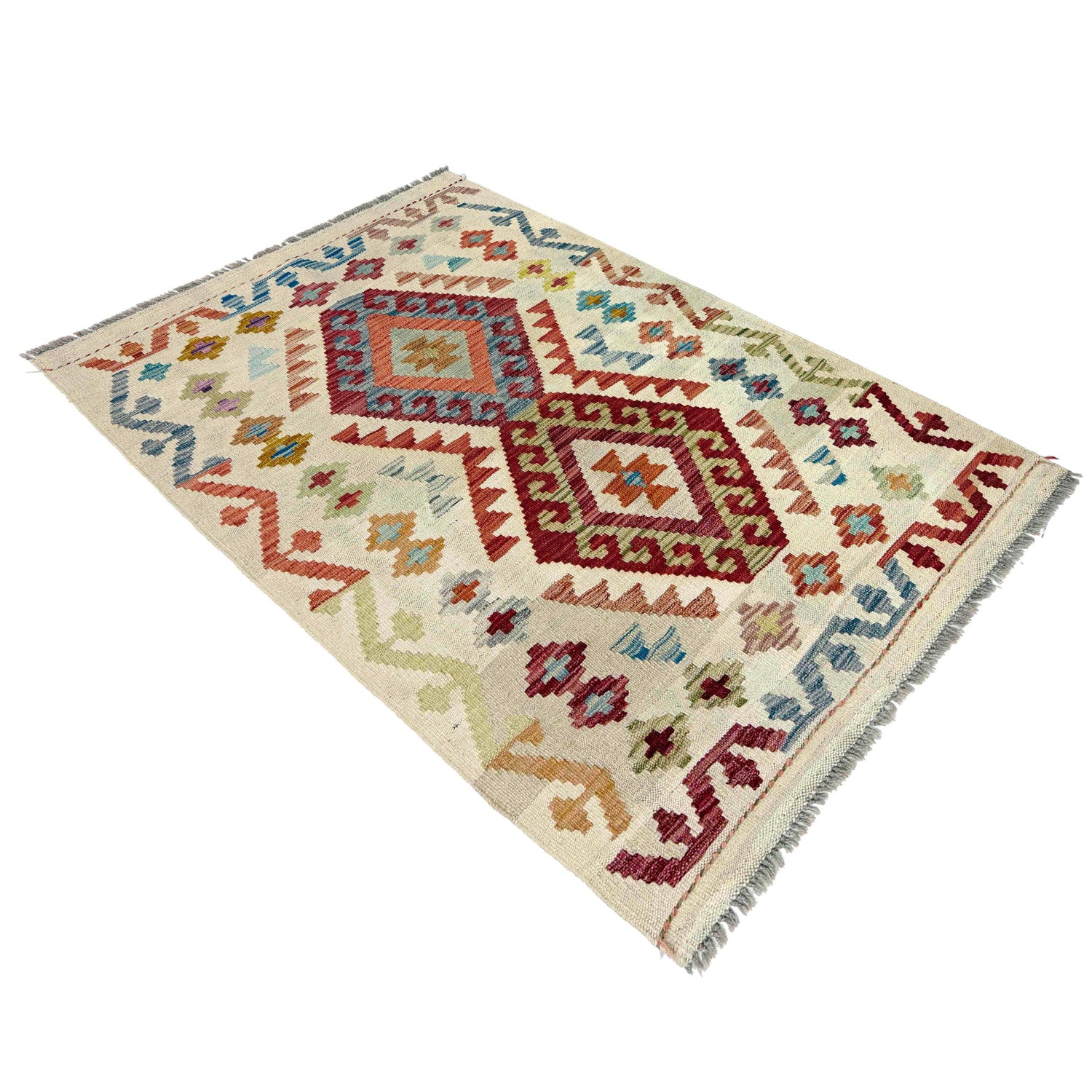 Handmade Multi Kilim Geometric 2x4 ft