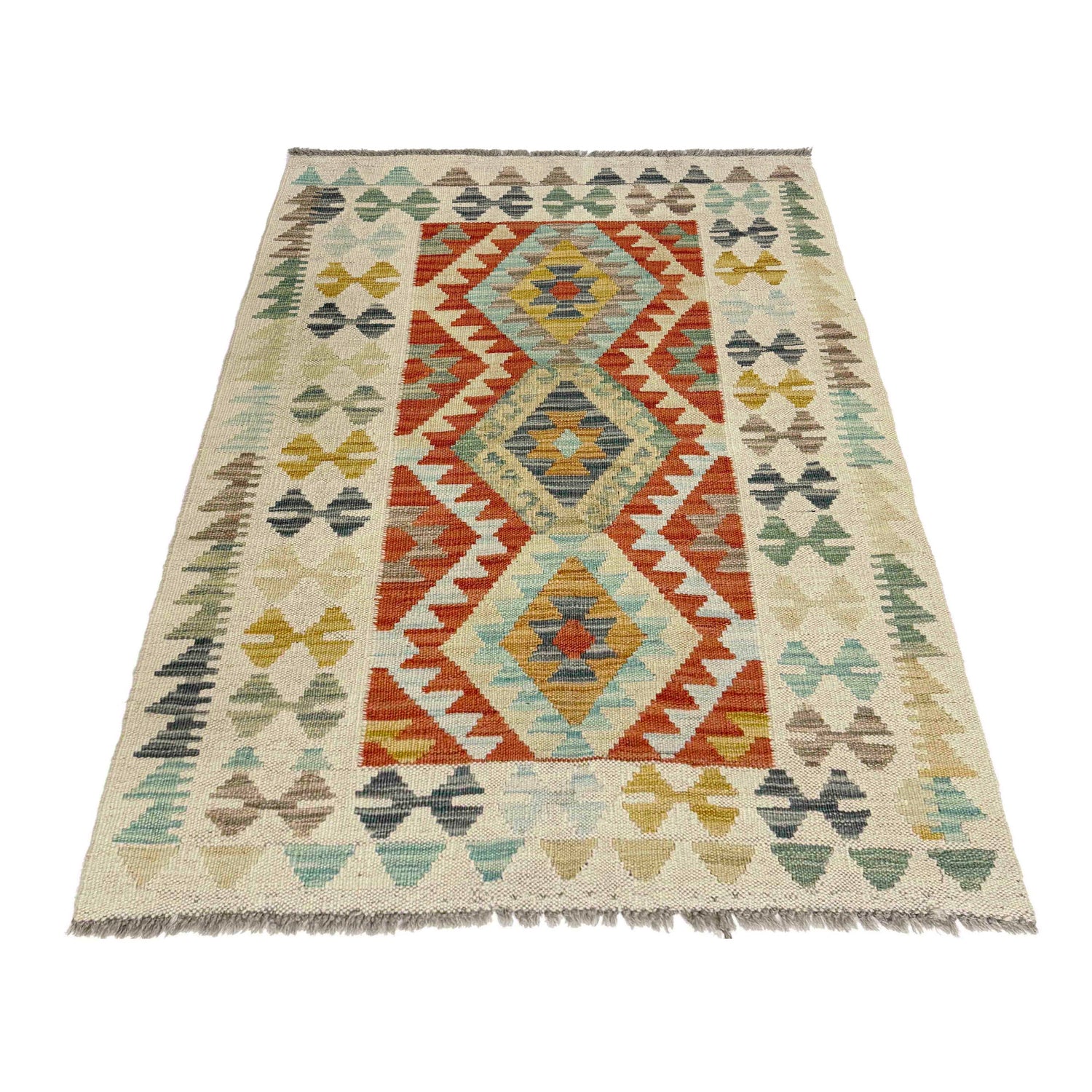 Handmade Multi Kilim Geometric 2x4 ft