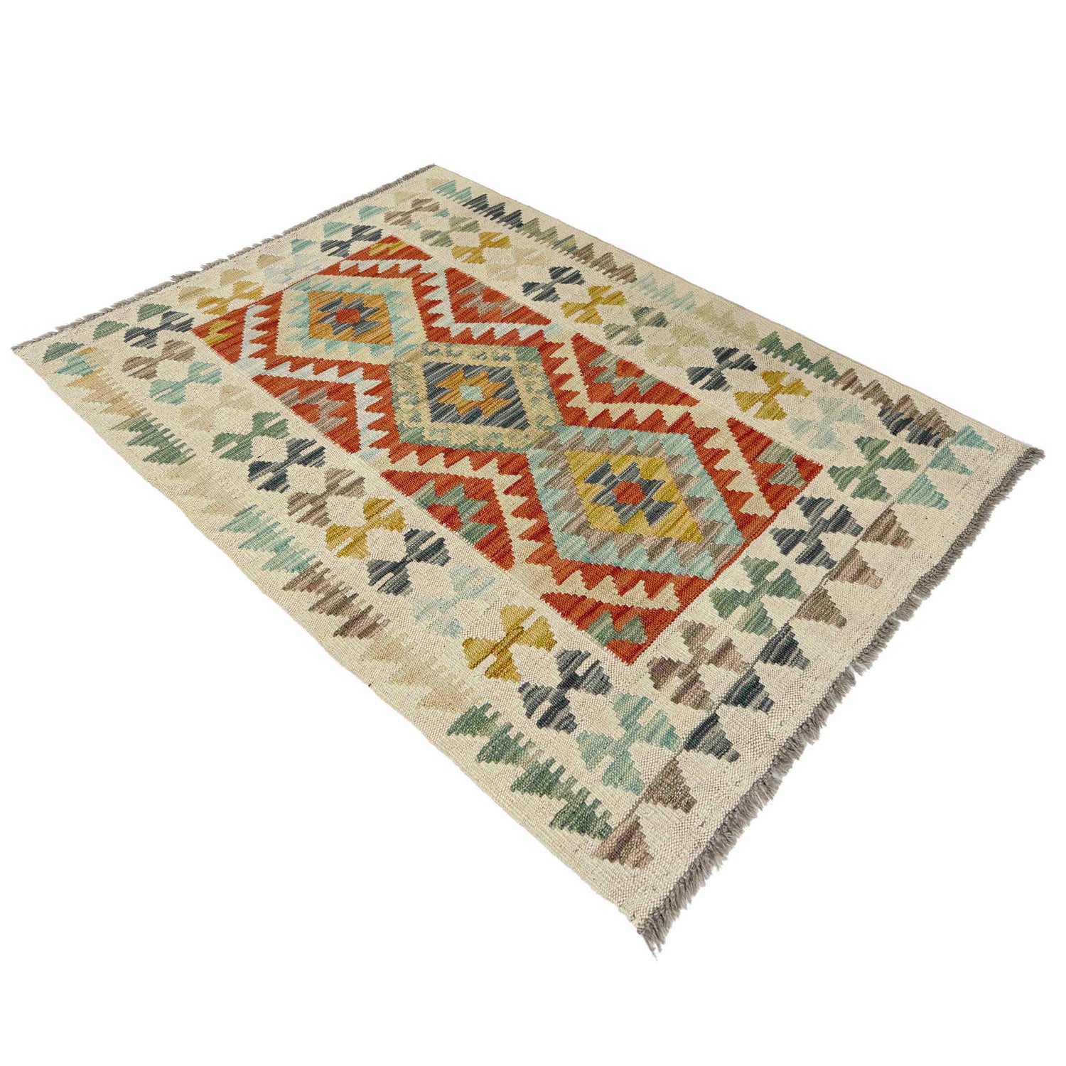 Handmade Multi Kilim Geometric 2x4 ft