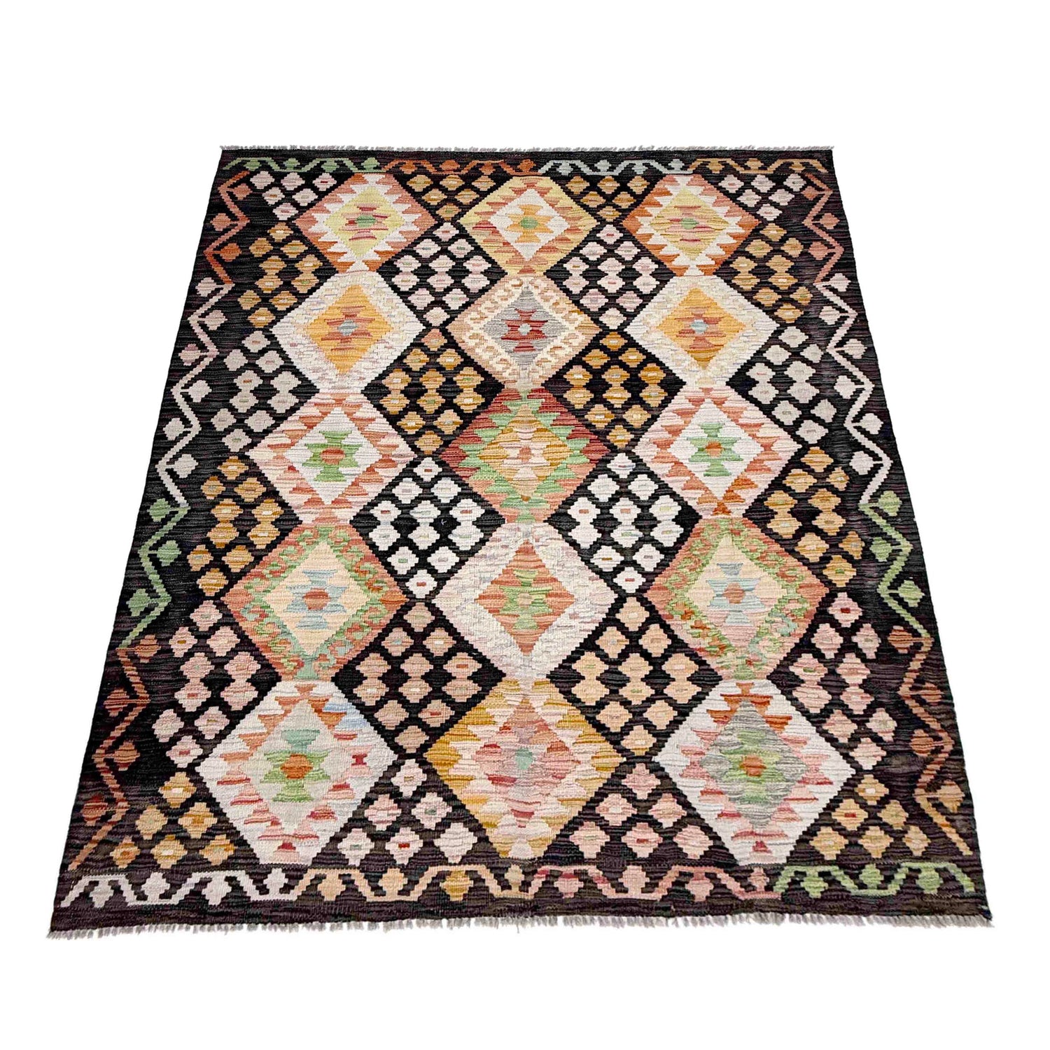 Handmade Multi Kilim Geometric 4x7 ft