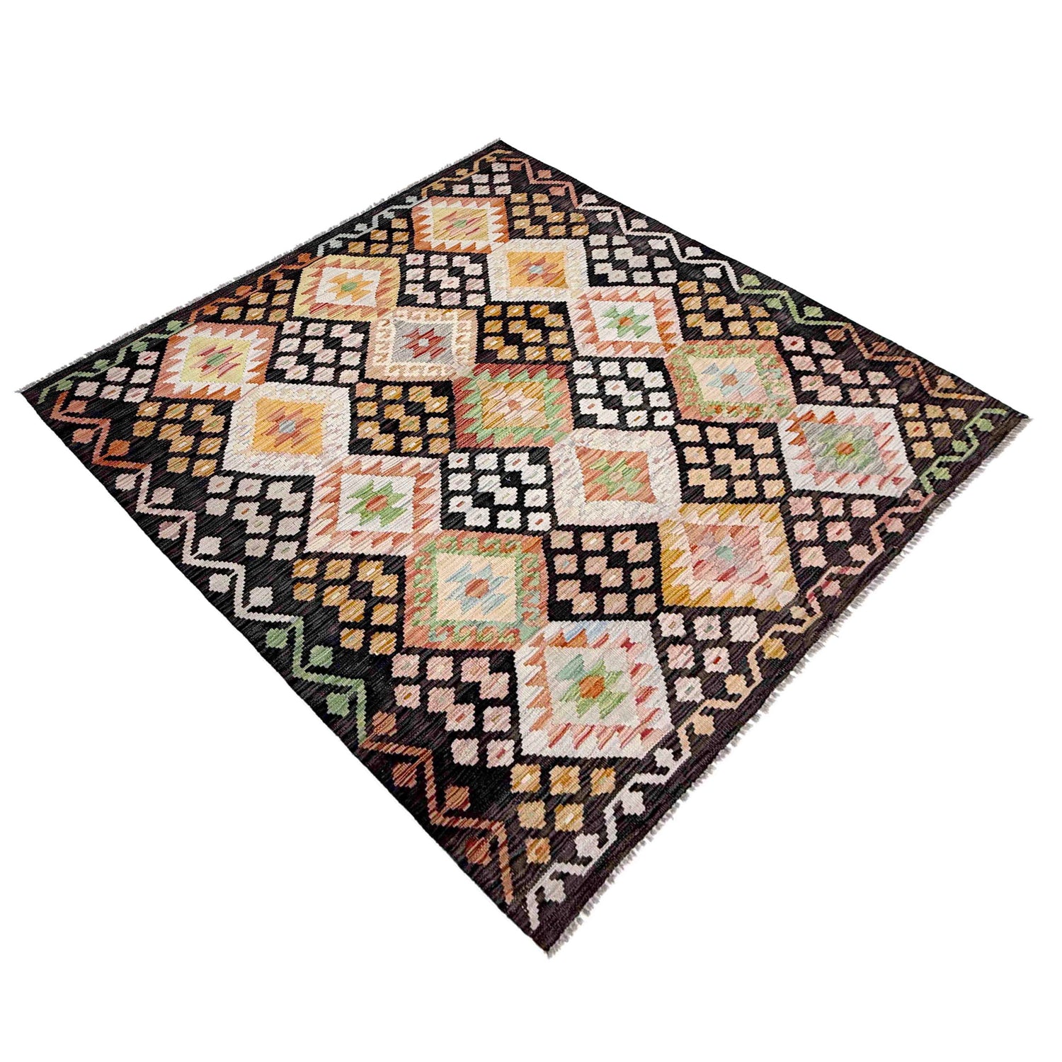 Handmade Multi Kilim Geometric 4x7 ft