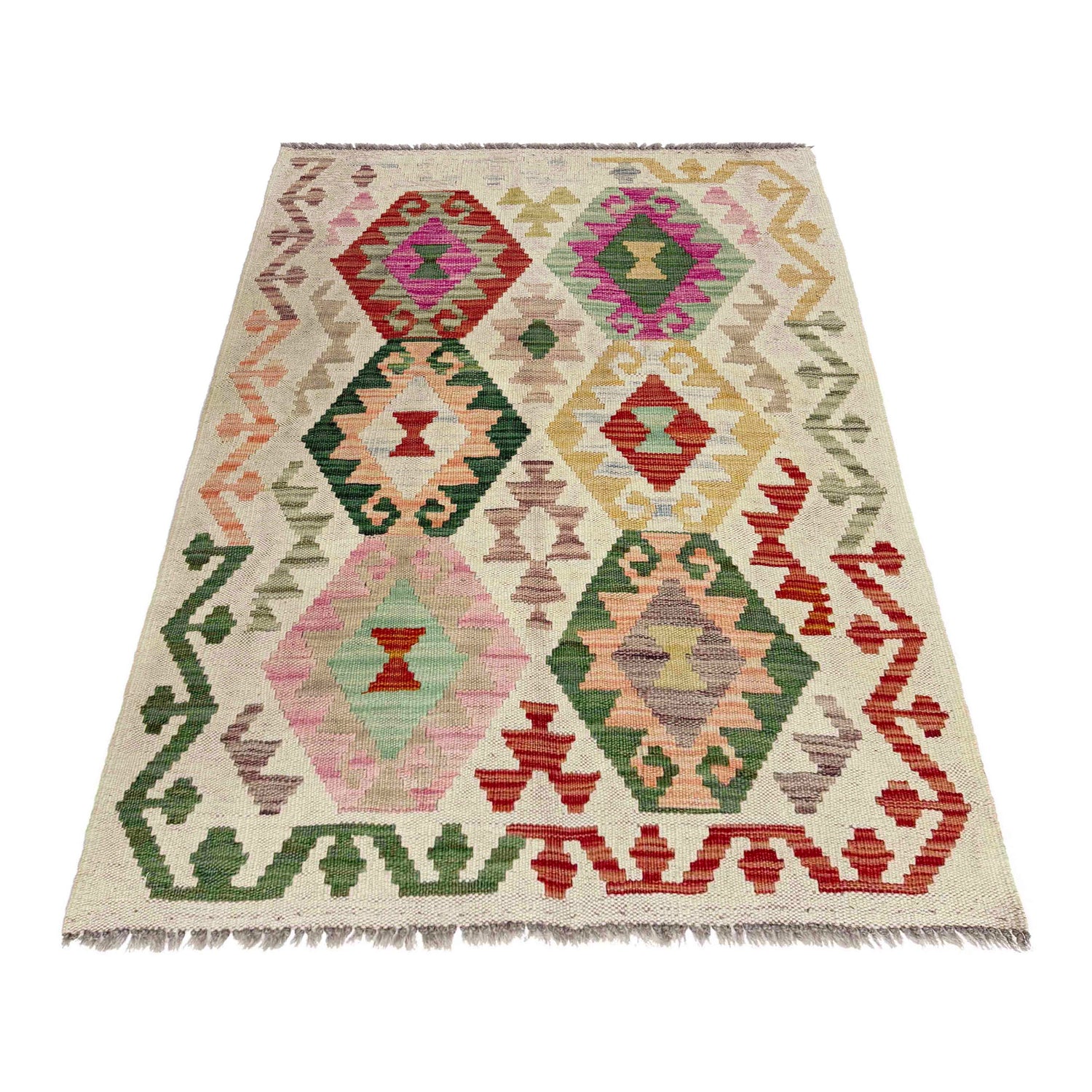 Handmade Multi Kilim Geometric 2x4 ft