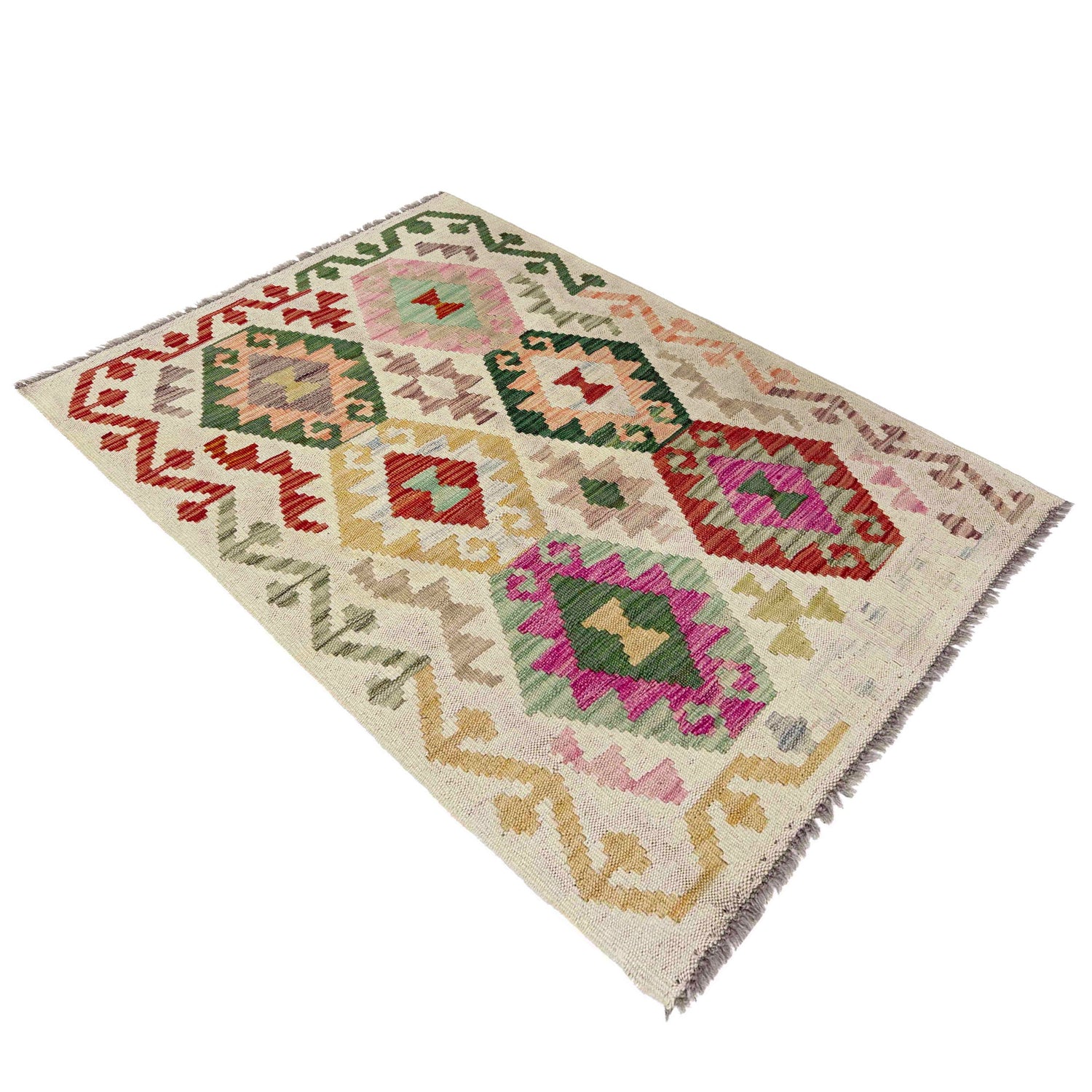 Handmade Multi Kilim Geometric 2x4 ft
