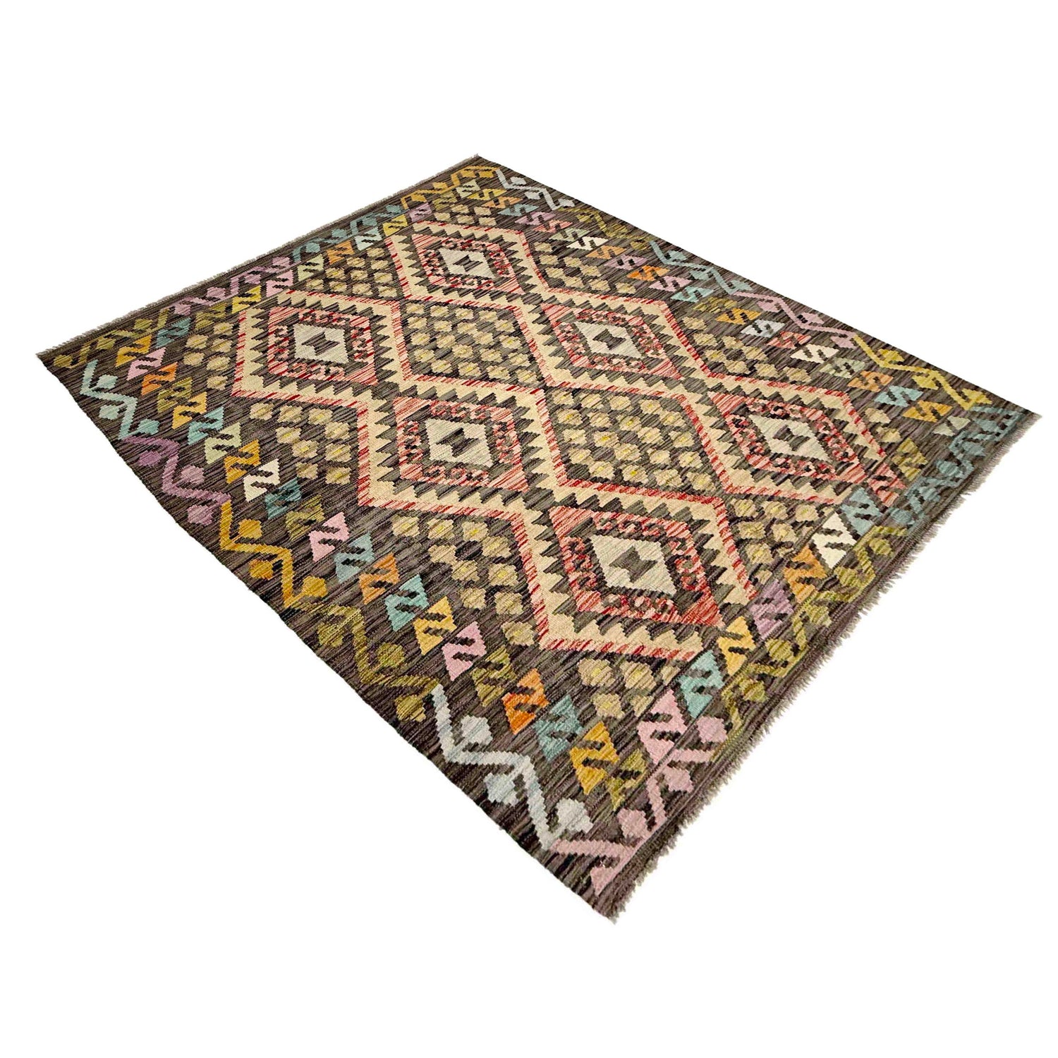 Handmade Multi Kilim Geometric 4x7 ft