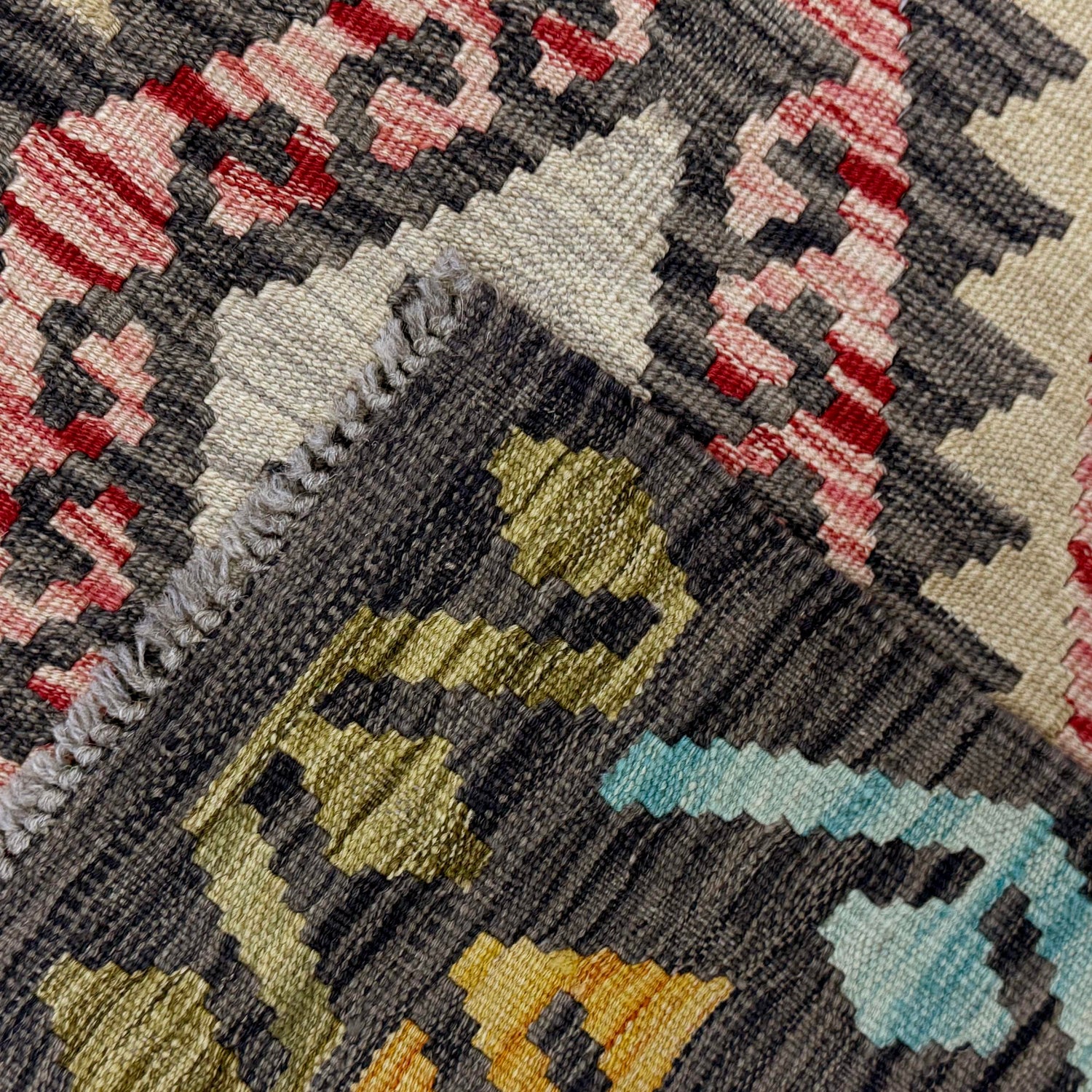 Handmade Multi Kilim Geometric 4x7 ft