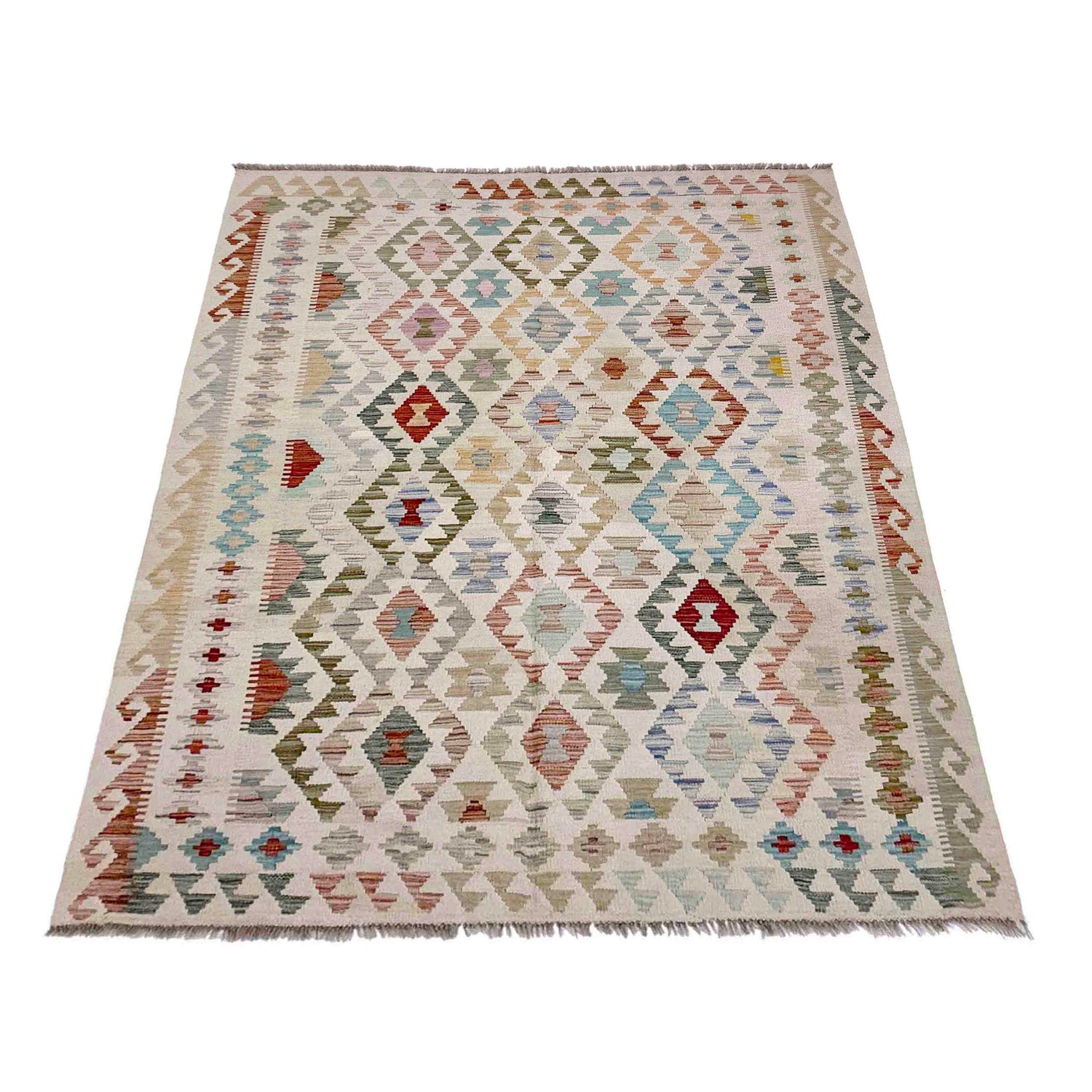Handmade Multi Kilim Geometric 4x7 ft