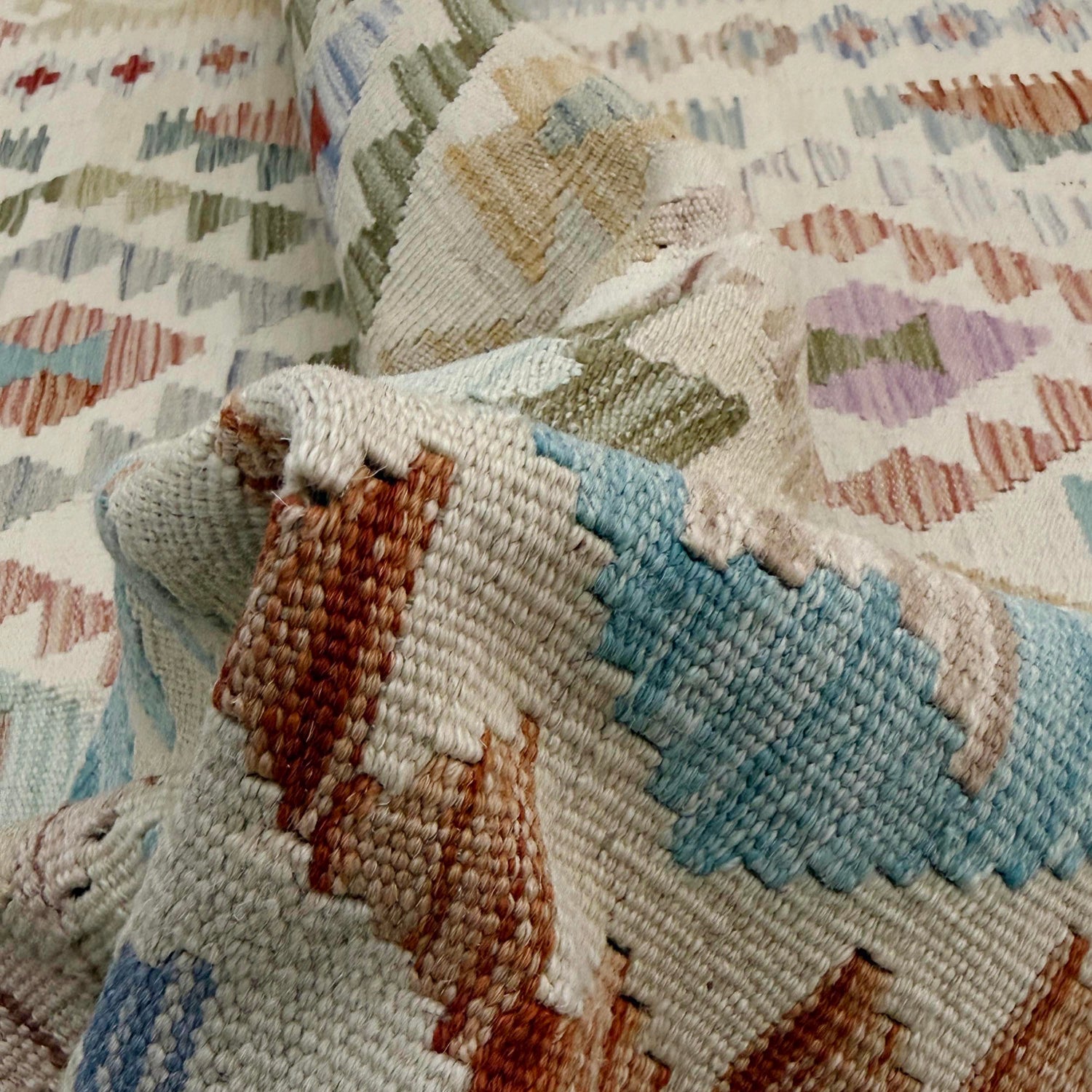 Handmade Multi Kilim Geometric 4x7 ft