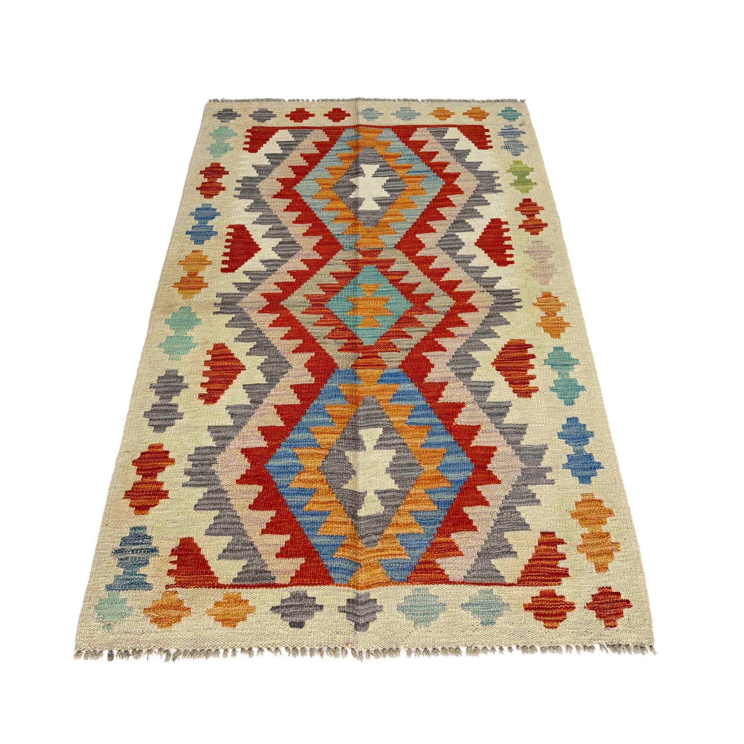 Handmade Multi Kilim Geometric 2x4 ft