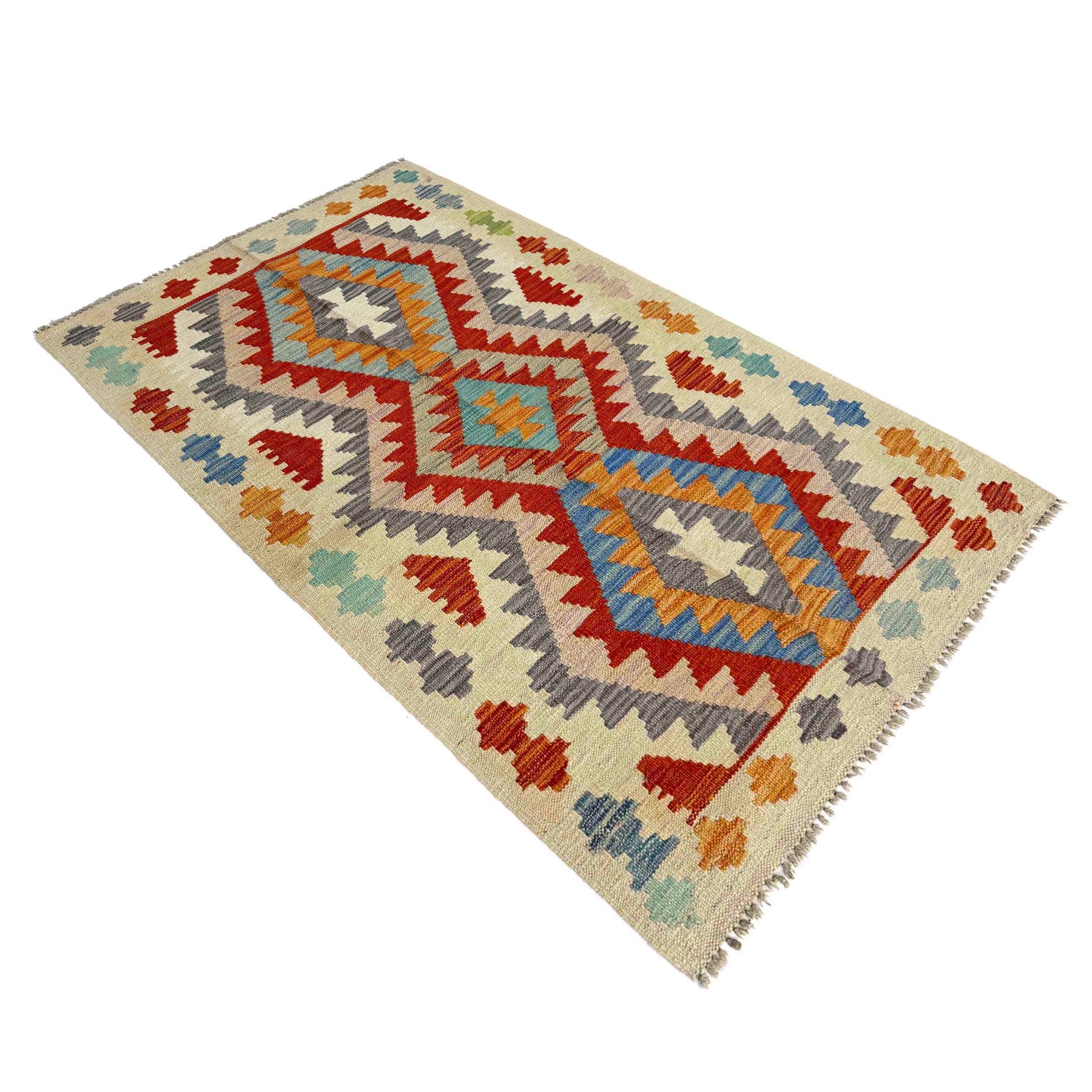 Handmade Multi Kilim Geometric 2x4 ft