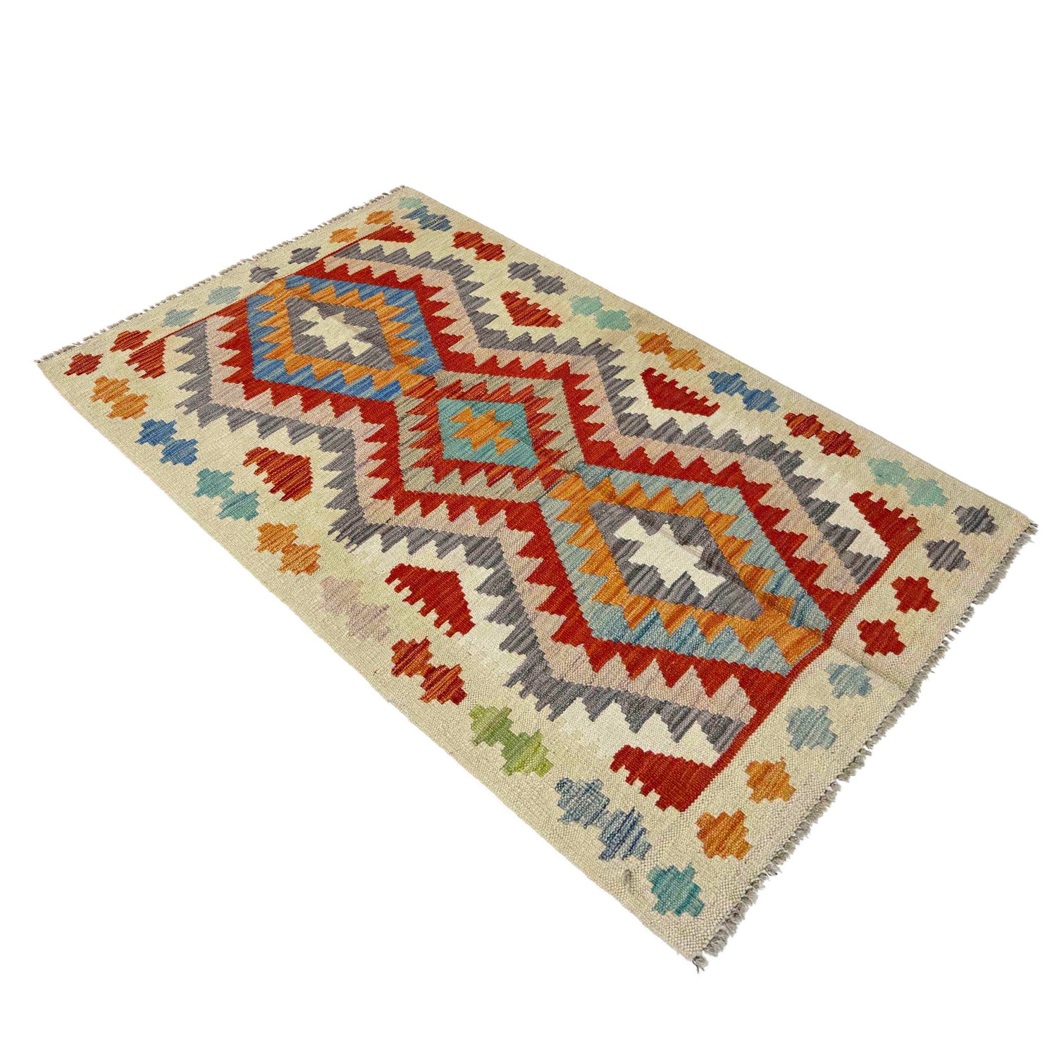 Handmade Multi Kilim Geometric 2x4 ft