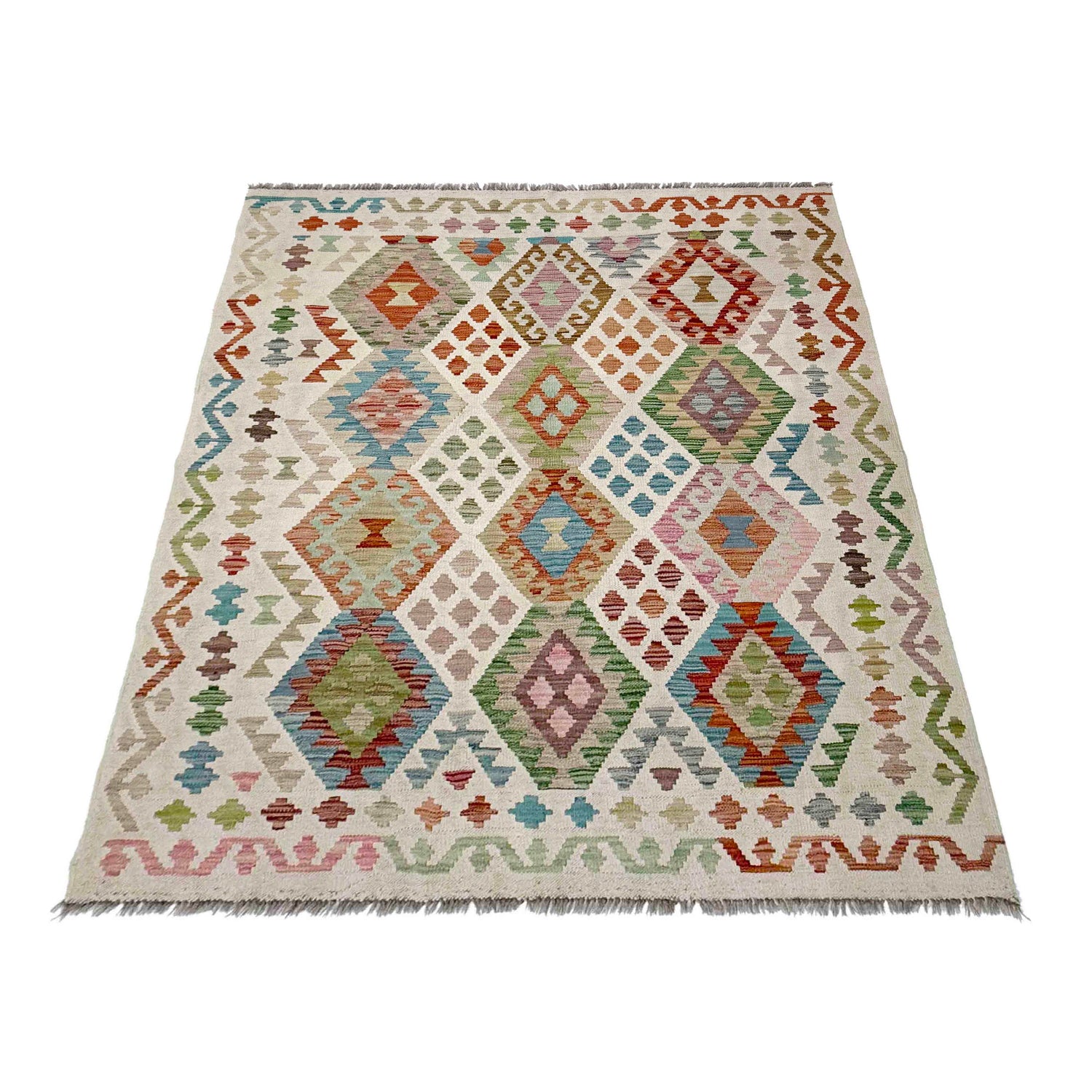 Handmade Multi Kilim Geometric 4x7 ft