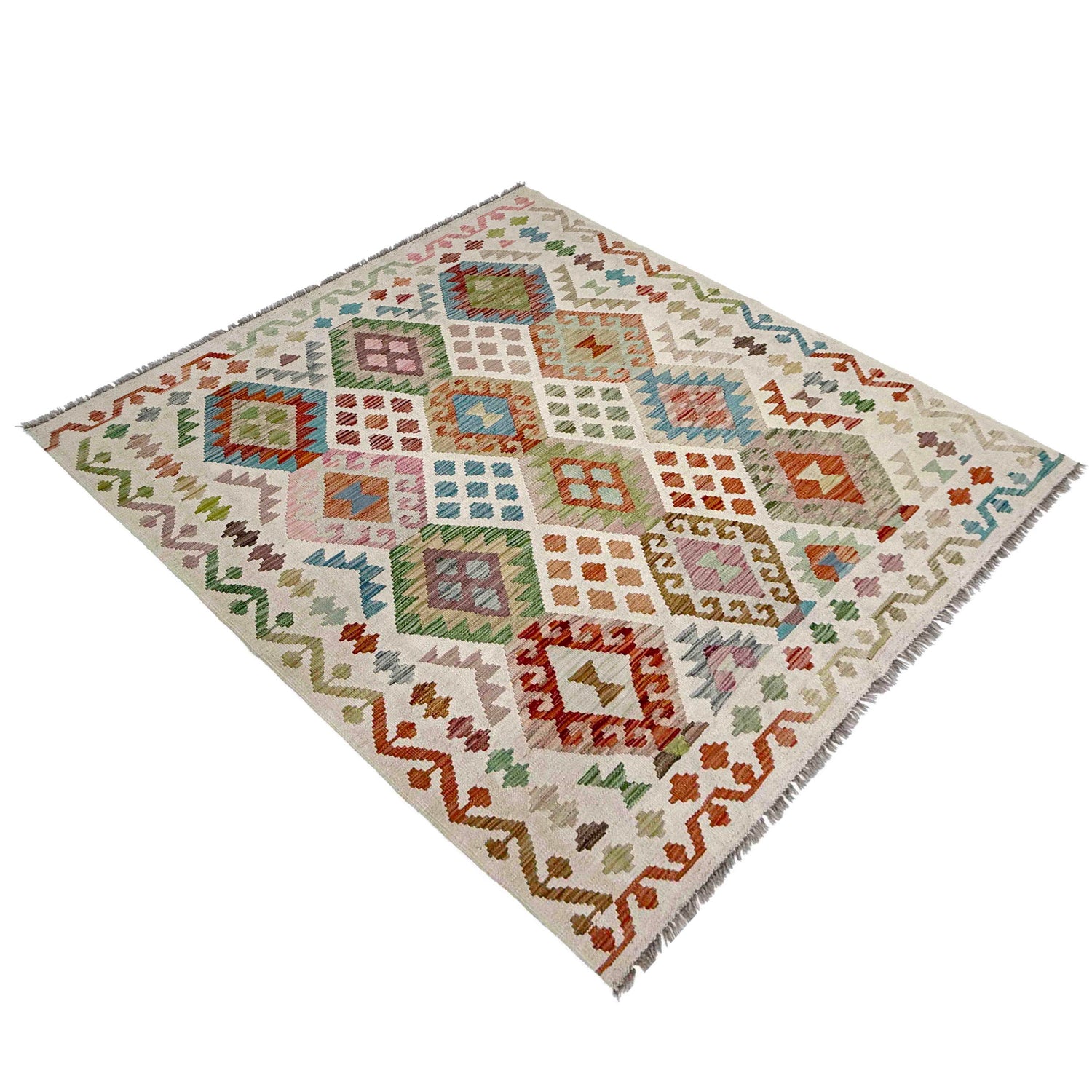 Handmade Multi Kilim Geometric 4x7 ft