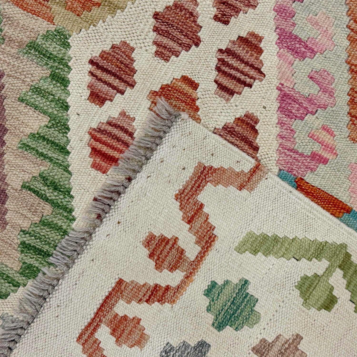 Handmade Multi Kilim Geometric 4x7 ft