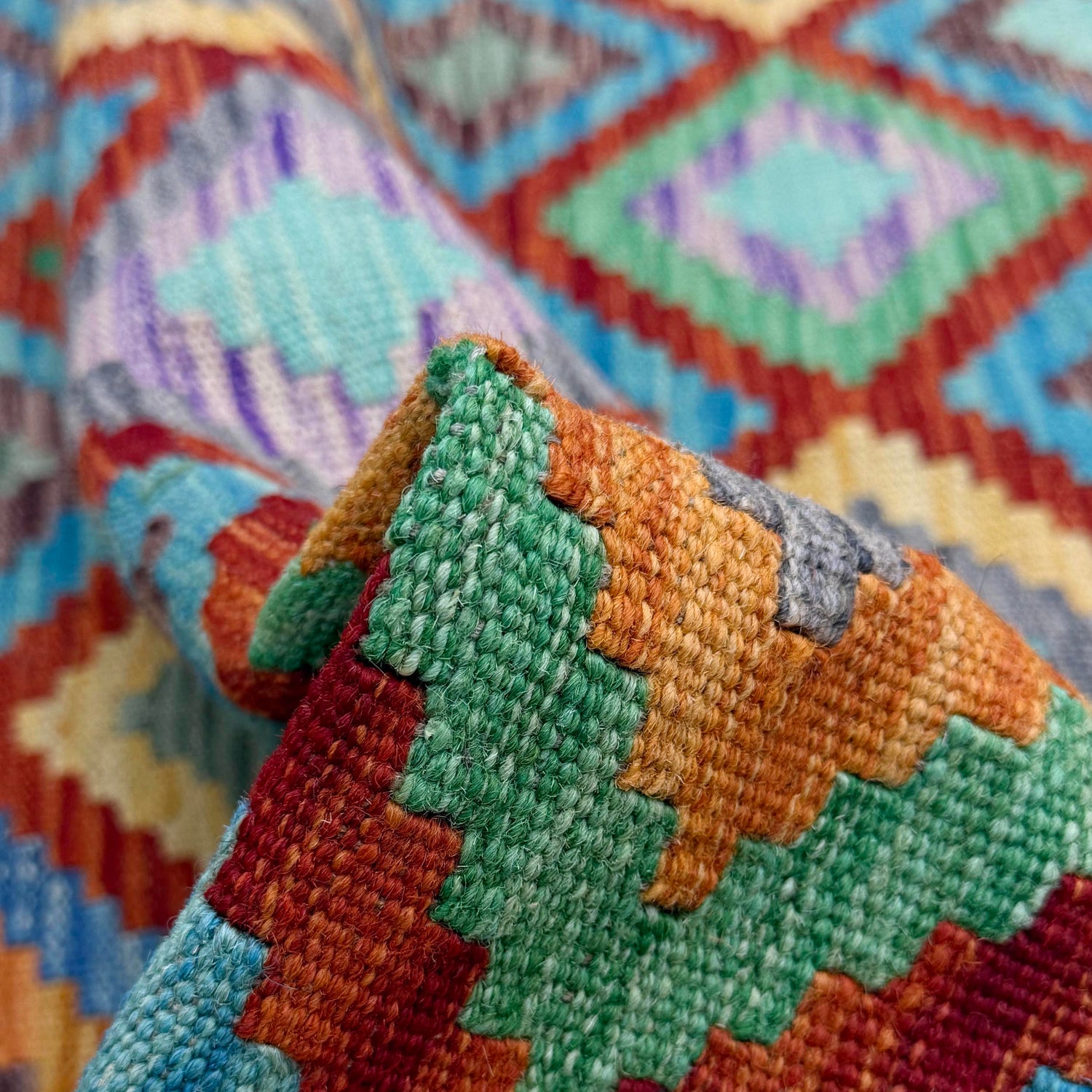Handmade Multi Kilim Geometric 4x7 ft