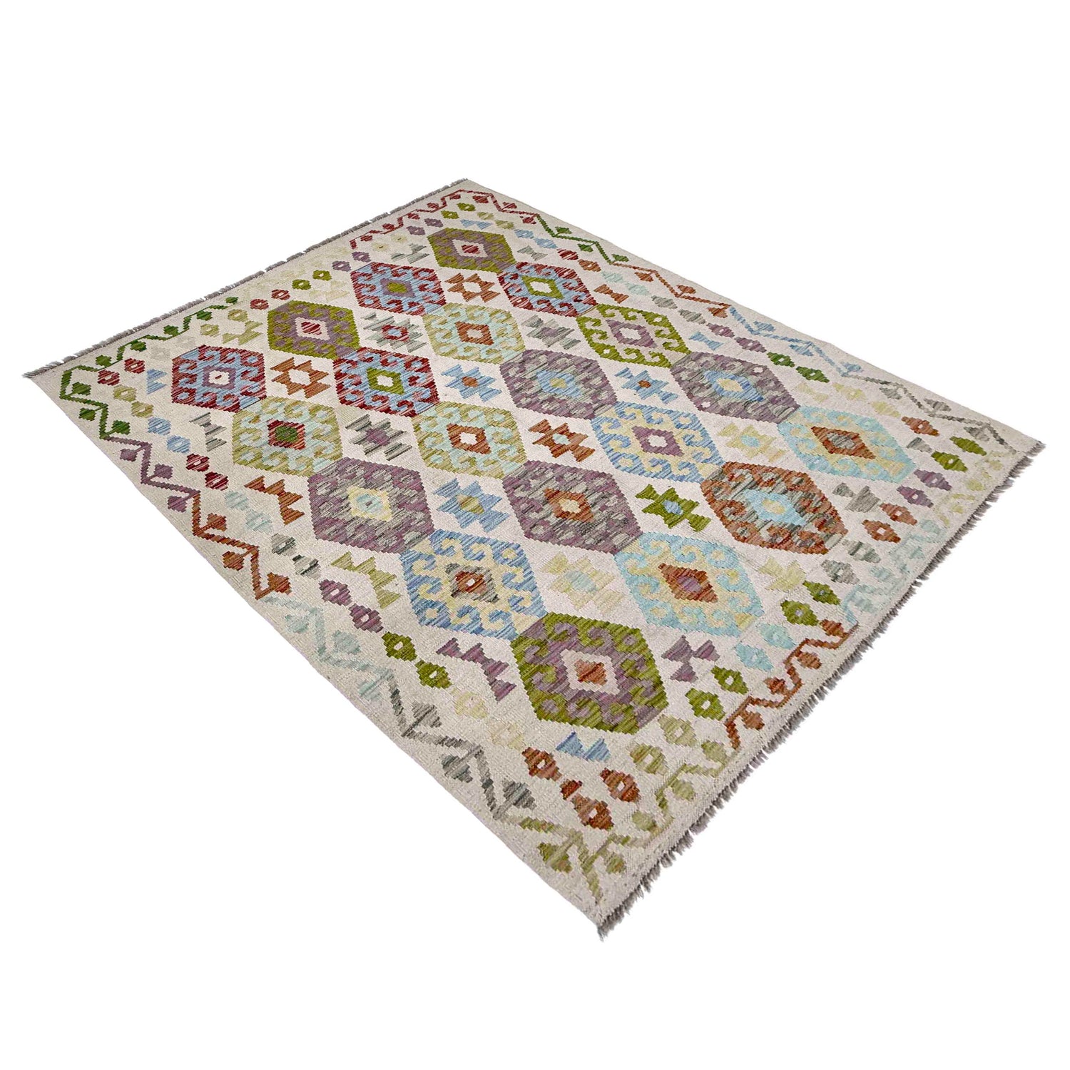 Handmade Multi Kilim Geometric 4x7 ft