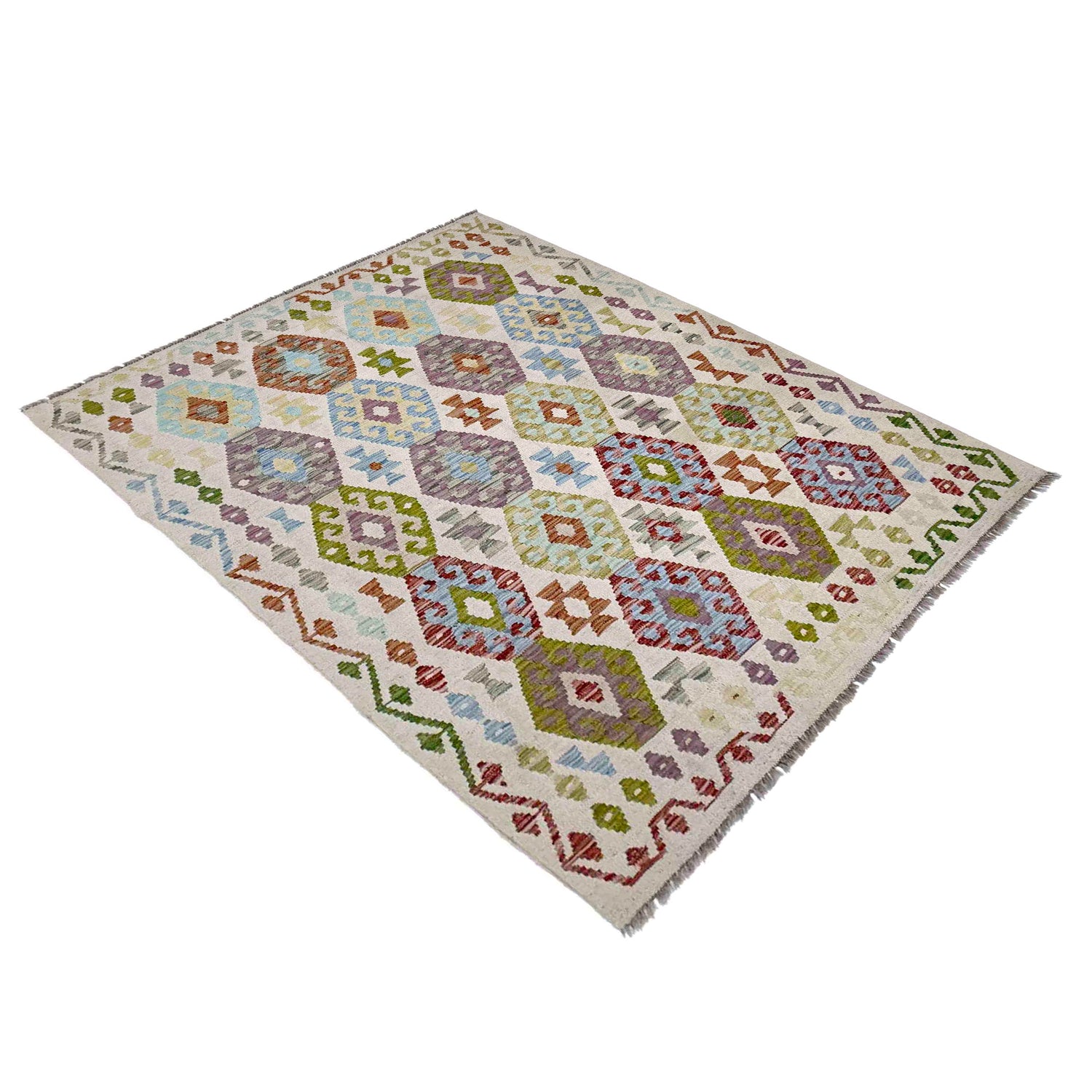 Handmade Multi Kilim Geometric 4x7 ft