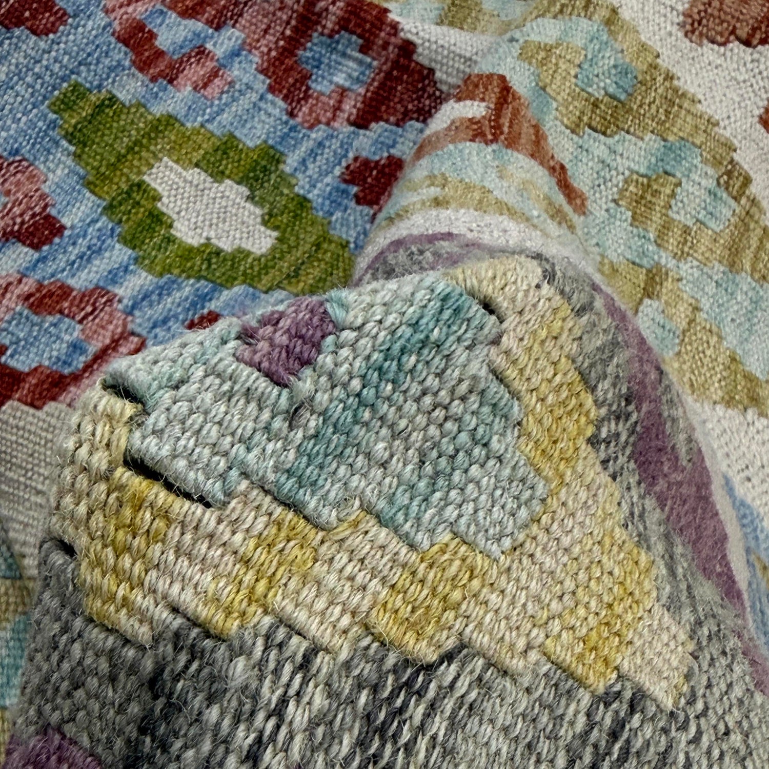 Handmade Multi Kilim Geometric 4x7 ft