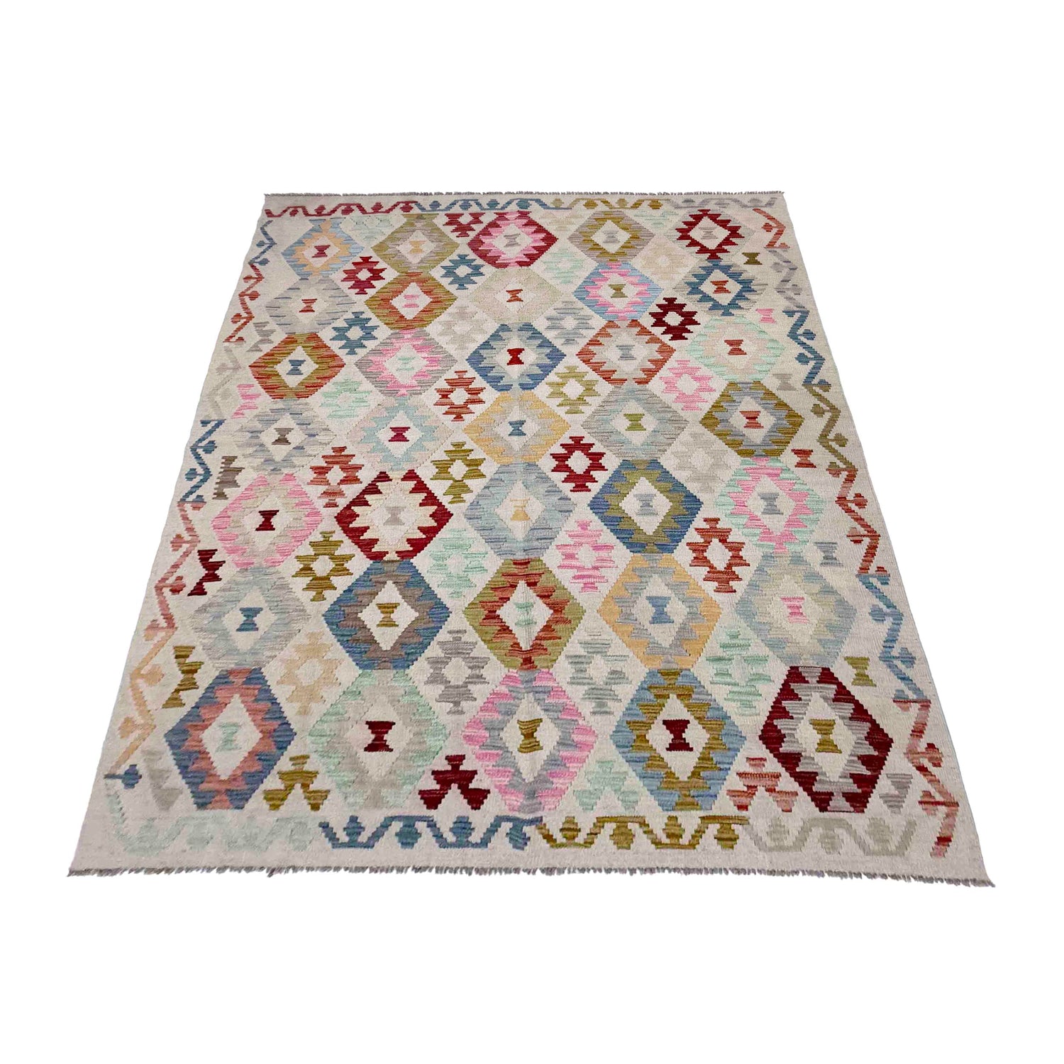Handmade Multi Kilim Geometric 5x8 ft