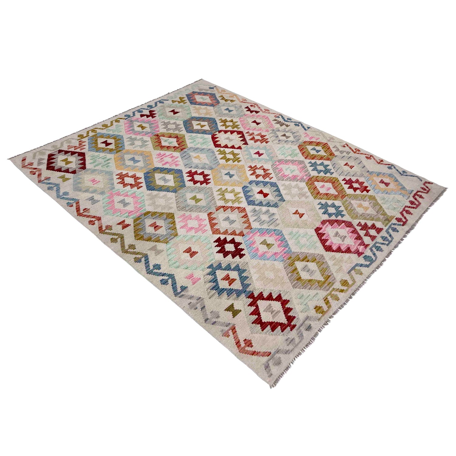 Handmade Multi Kilim Geometric 5x8 ft