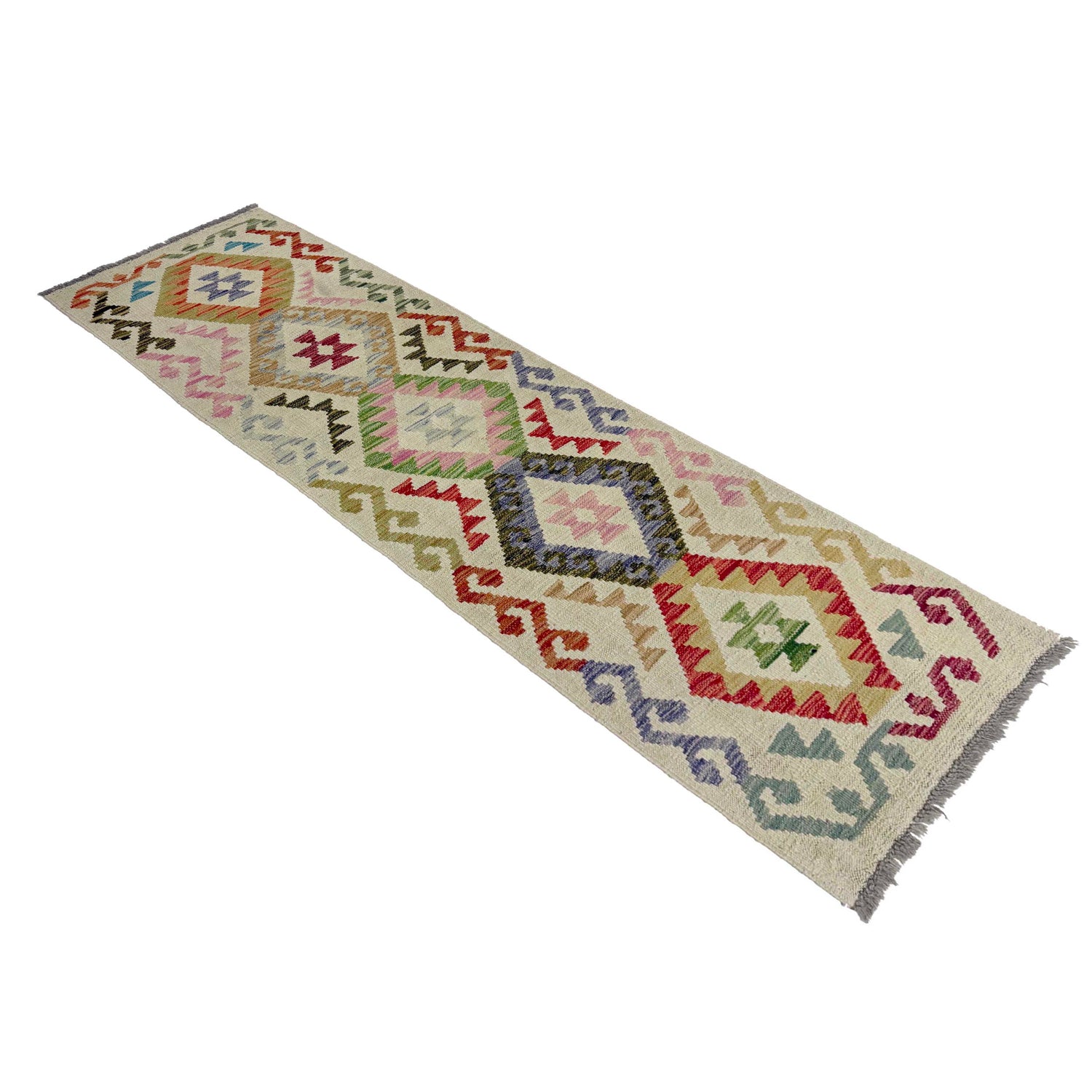 Handmade Multi Kilim Geometric 6' Runner