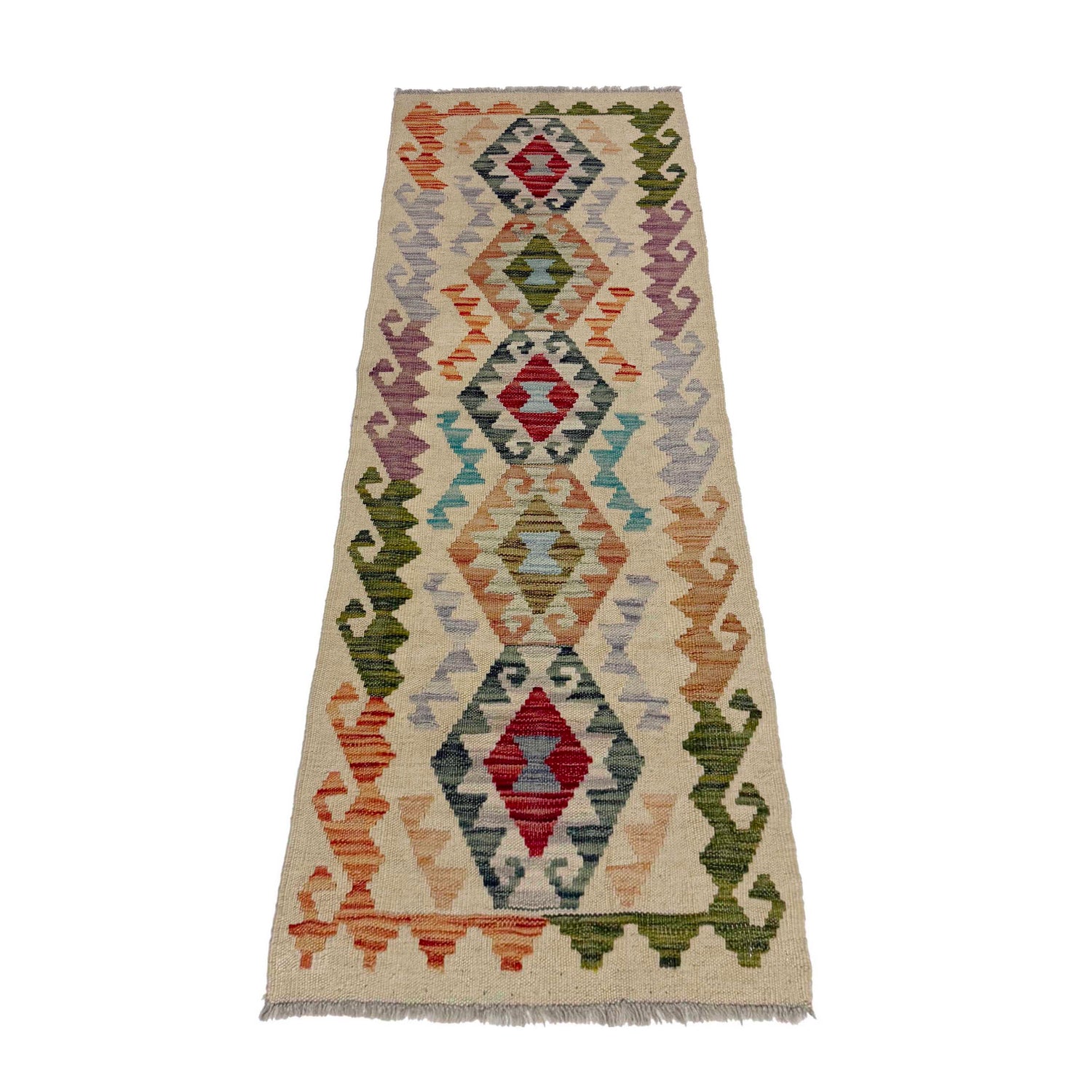 Handmade Multi Kilim Geometric 6' Runner