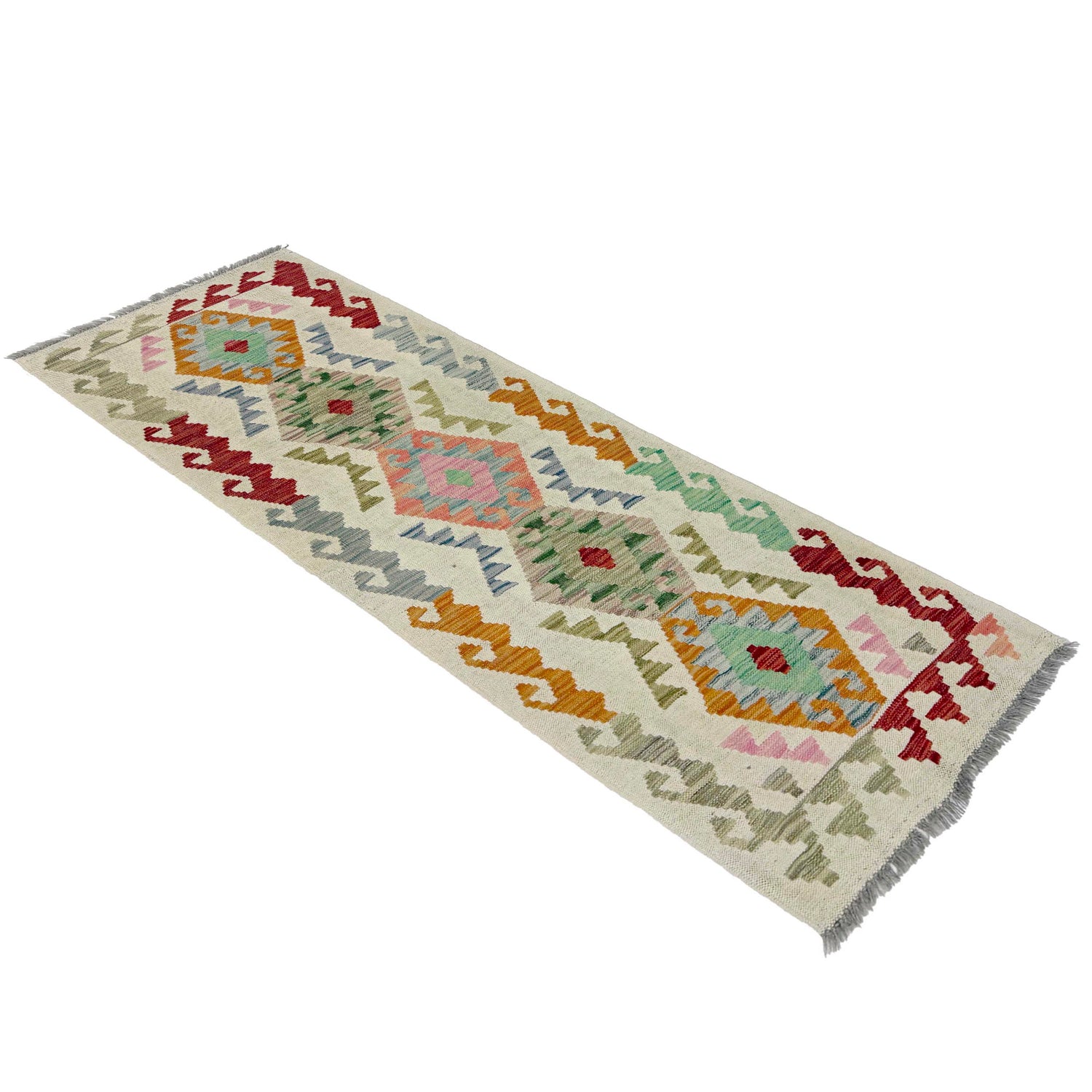 Handmade Multi Kilim Geometric 6' Runner