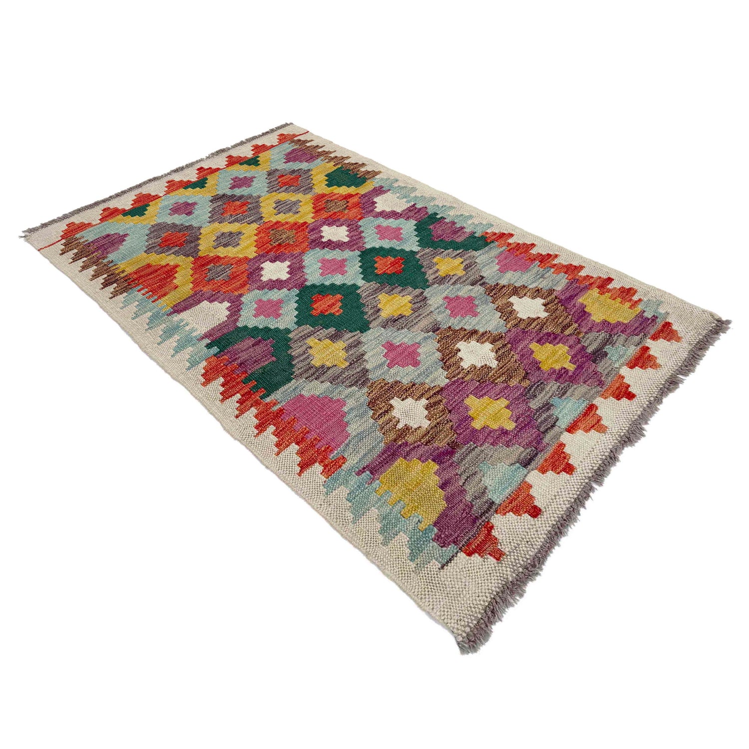 Handmade Multi Kilim Geometric 2x4 ft