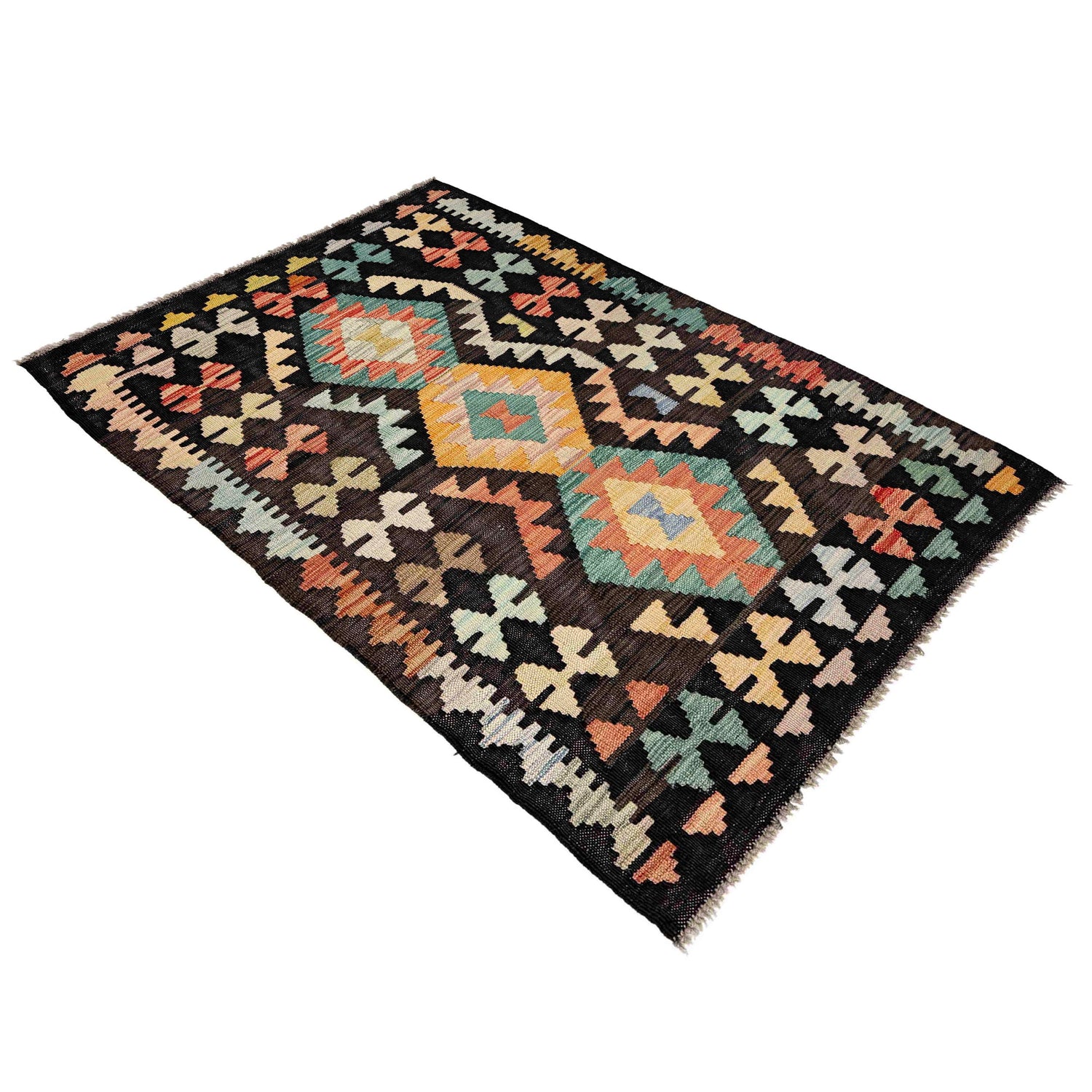 Handmade Multi Kilim Geometric 2x4 ft
