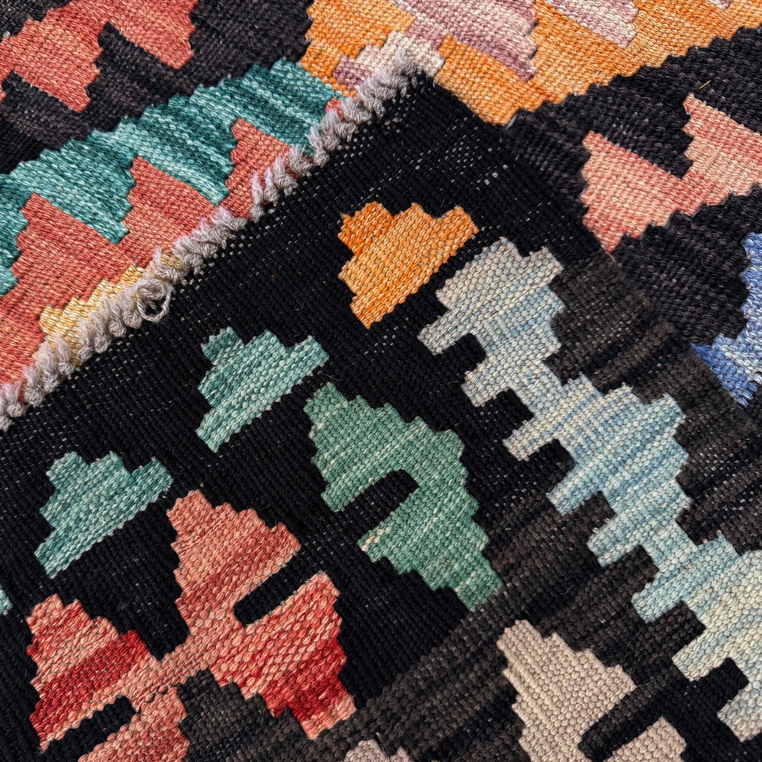 Handmade Multi Kilim Geometric 2x4 ft