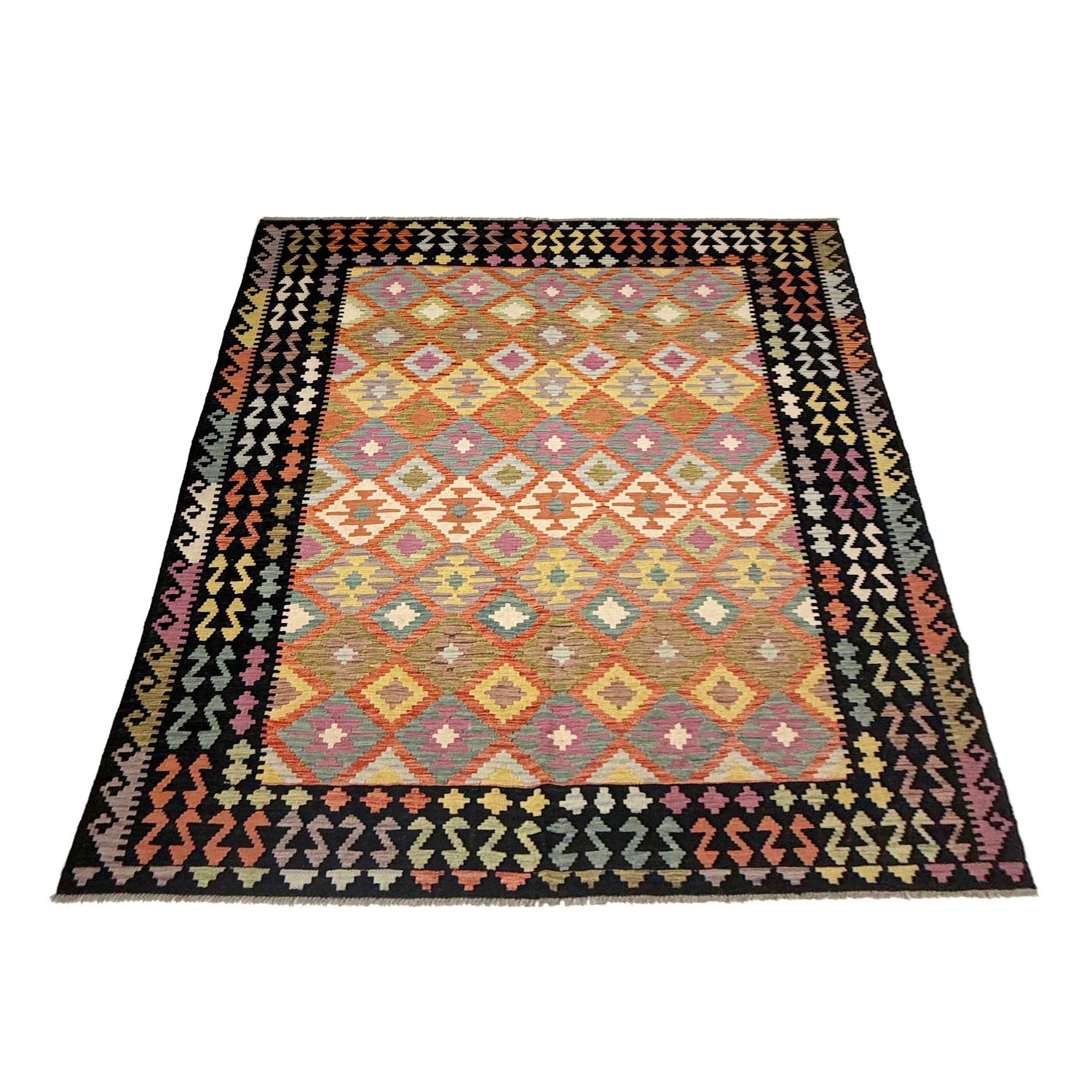 Handmade Multi Kilim Geometric 7x10 ft