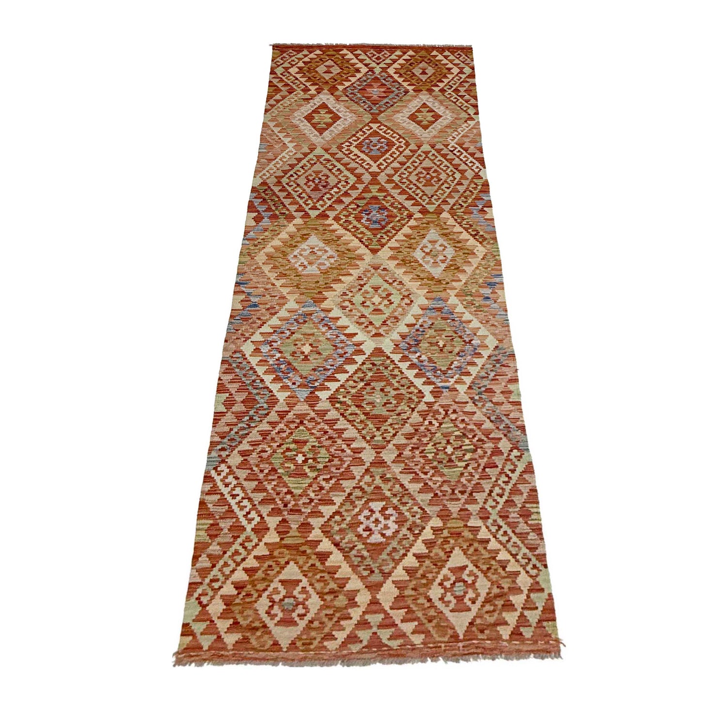 Handmade Multi Kilim Geometric 10' Runner