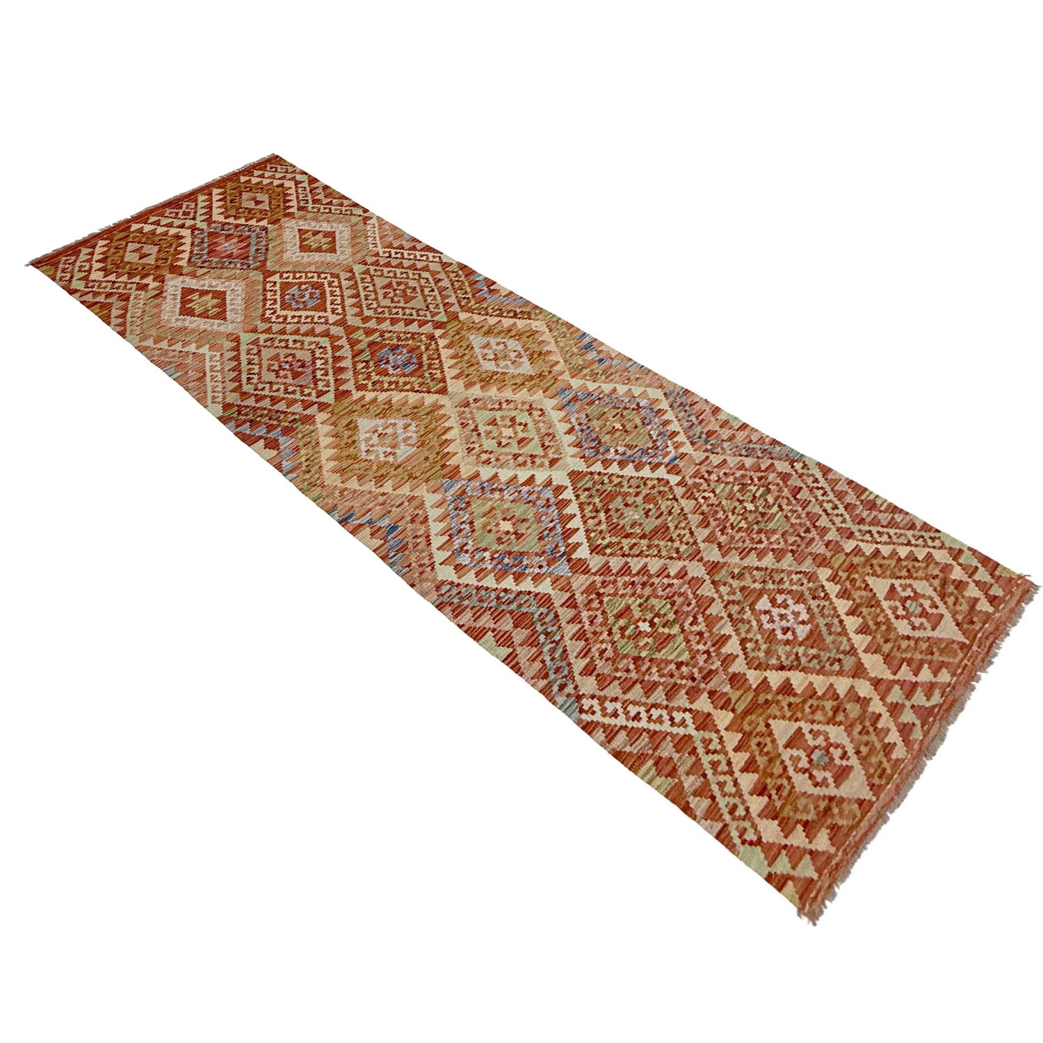 Handmade Multi Kilim Geometric 10' Runner