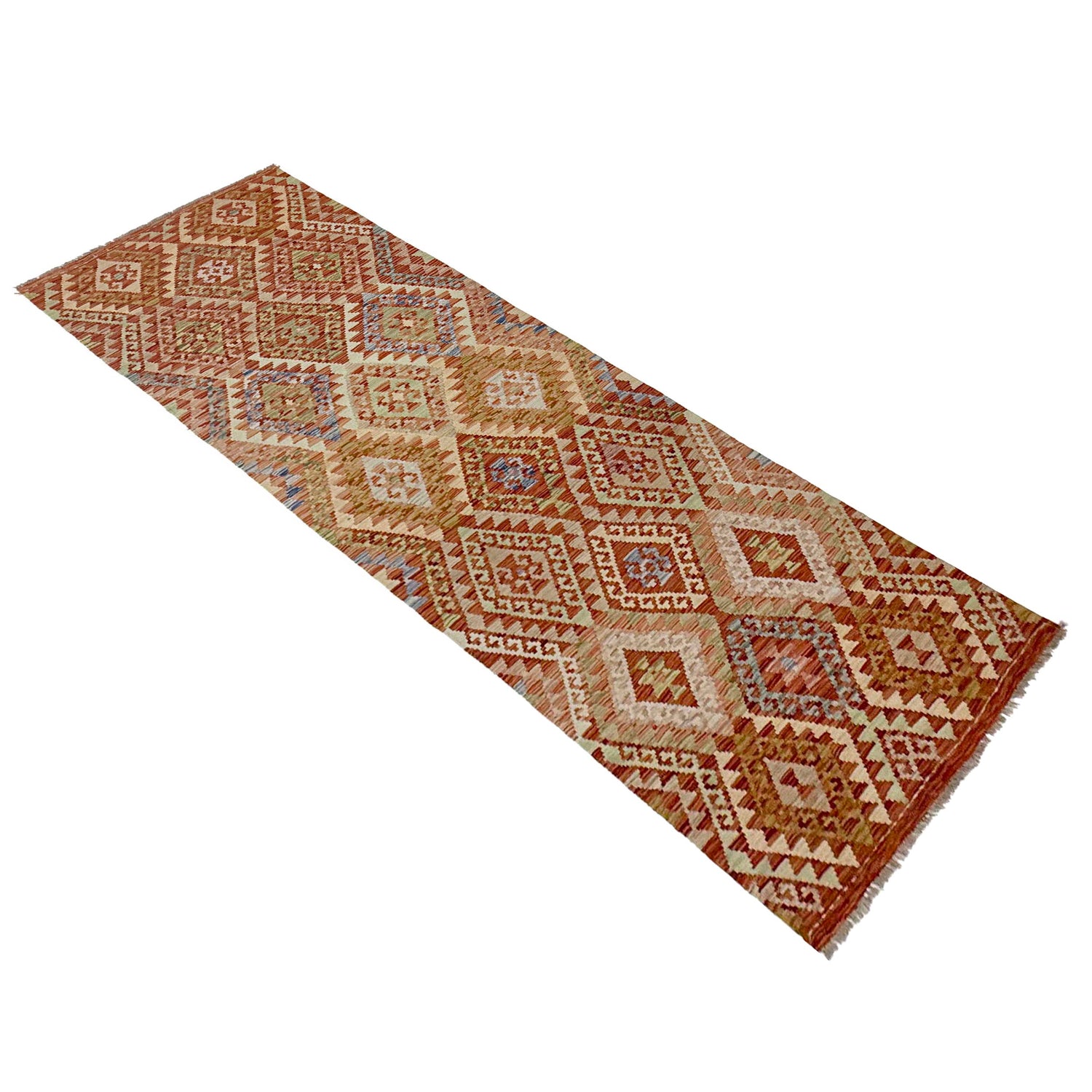 Handmade Multi Kilim Geometric 10' Runner
