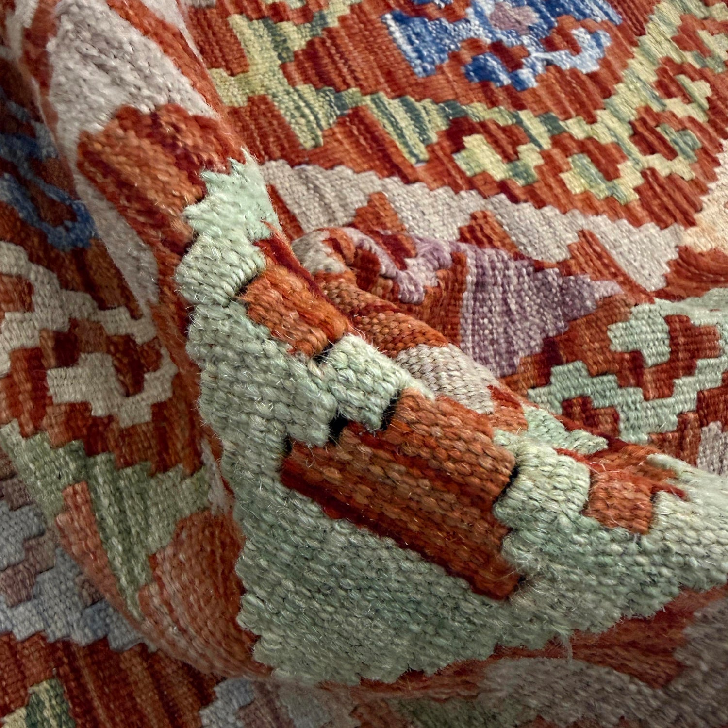 Handmade Multi Kilim Geometric 10' Runner