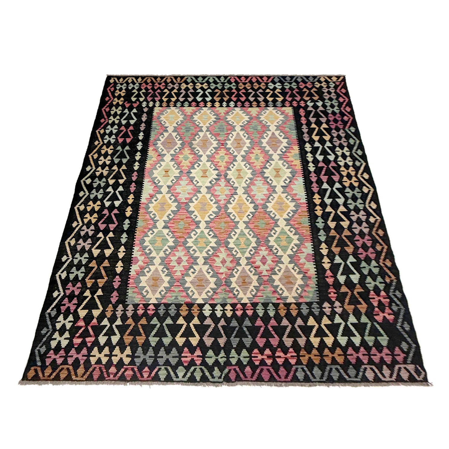 Handmade Multi Kilim Geometric 7x10 ft