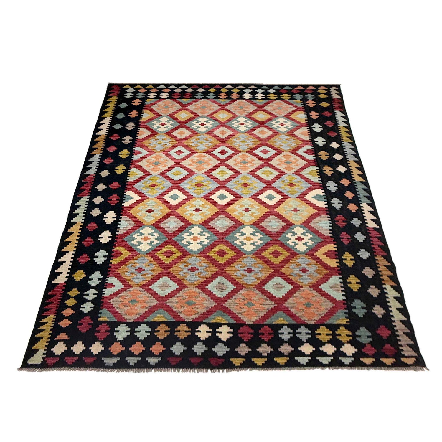Handmade Multi Kilim Geometric 7x10 ft
