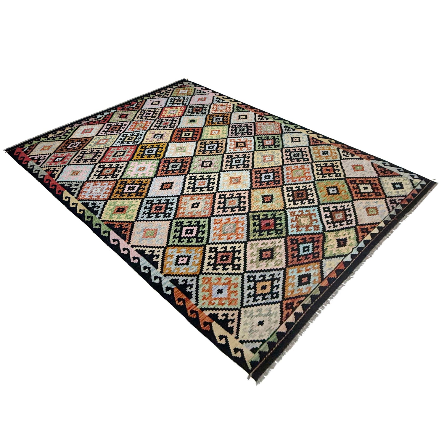 Handmade Multi Kilim Geometric 7x10 ft