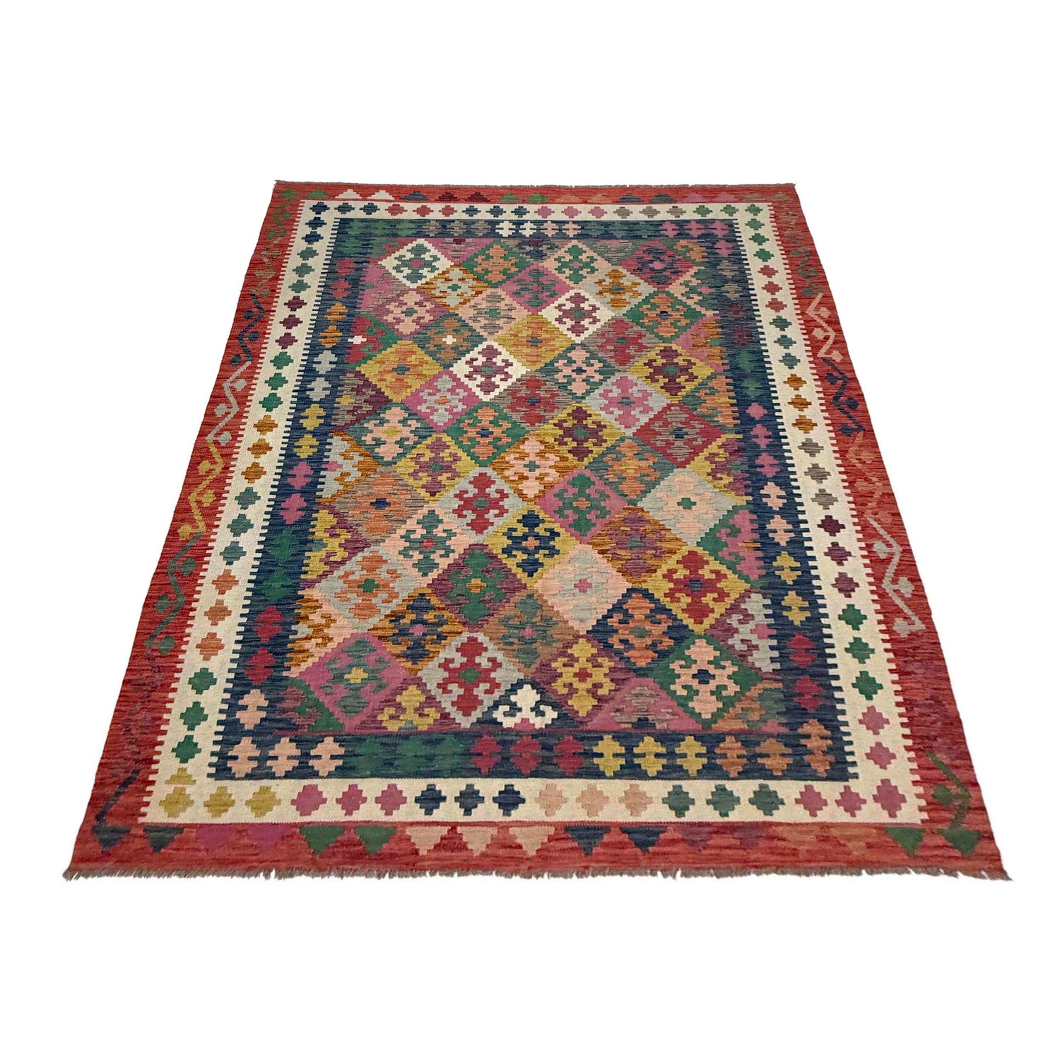 Handmade Multi Kilim Geometric 7x10 ft