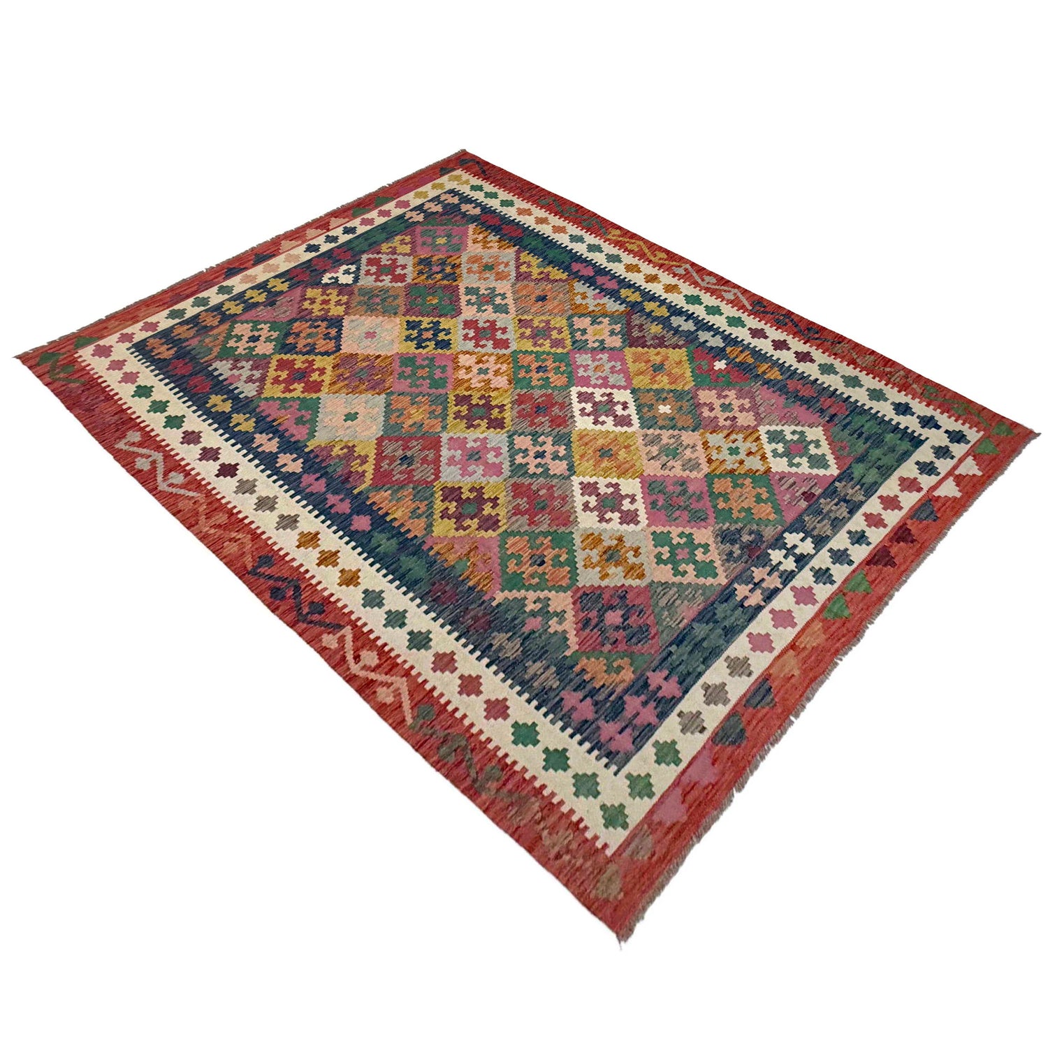 Handmade Multi Kilim Geometric 7x10 ft