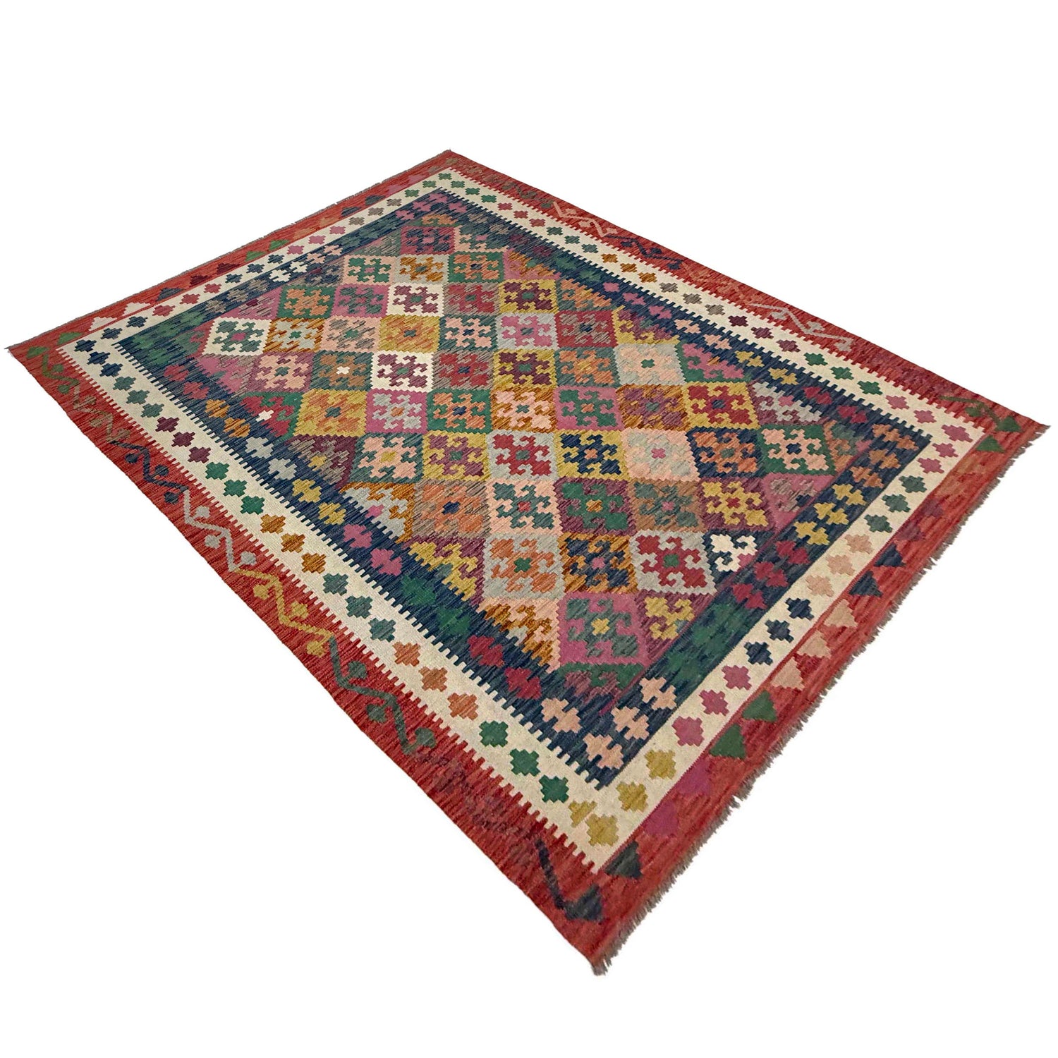 Handmade Multi Kilim Geometric 7x10 ft