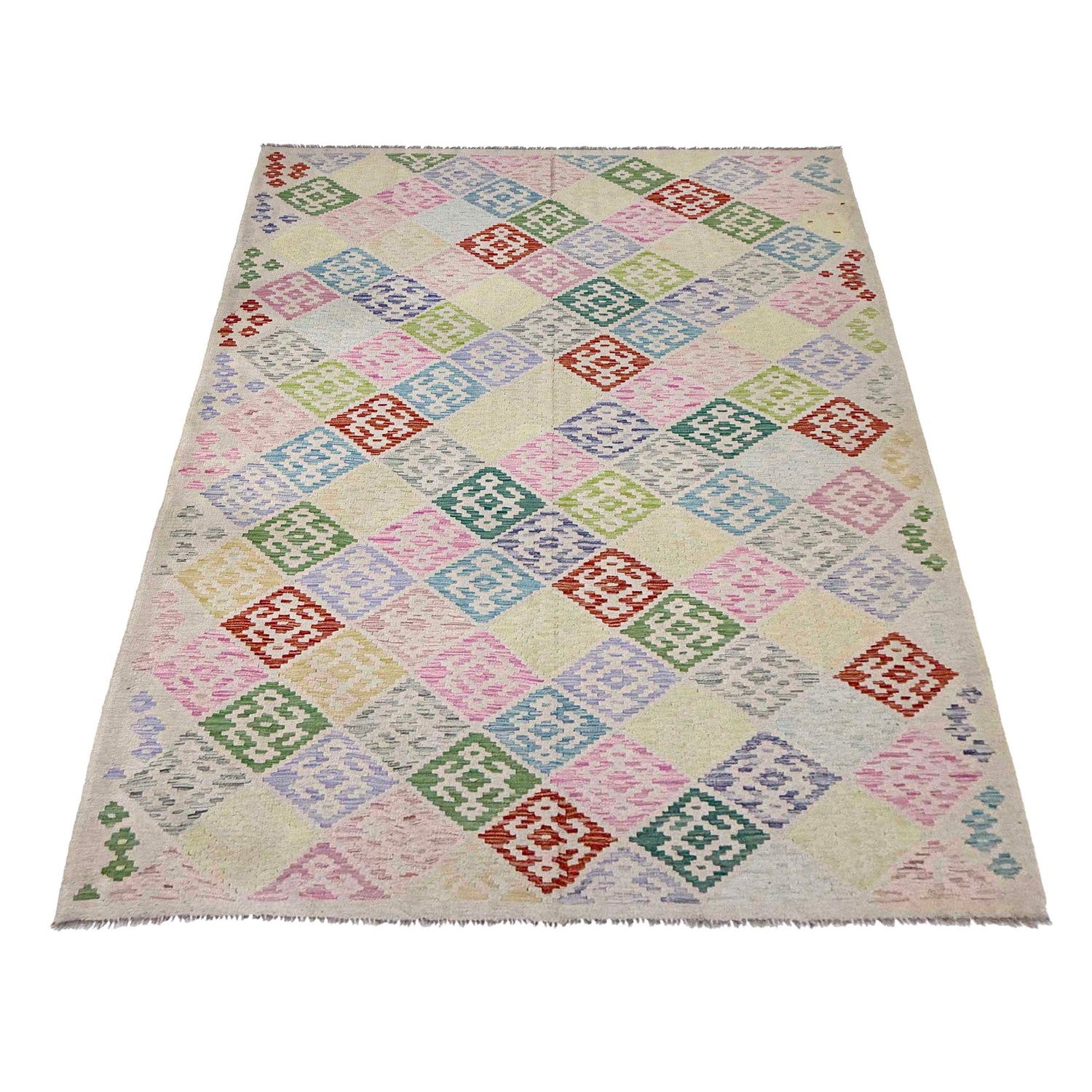 Handmade Multi Kilim Geometric 7x10 ft