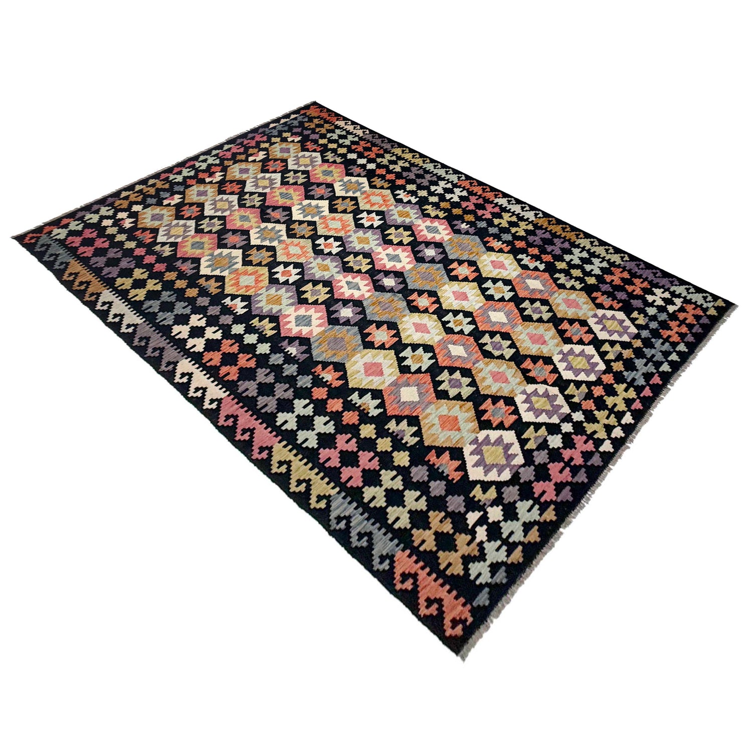Handmade Multi Kilim Geometric 7x10 ft