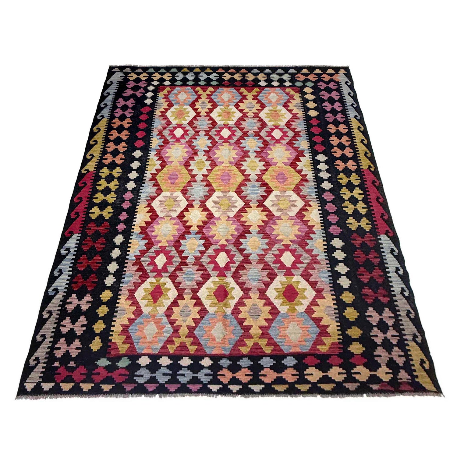 Handmade Multi Kilim Geometric 7x10 ft