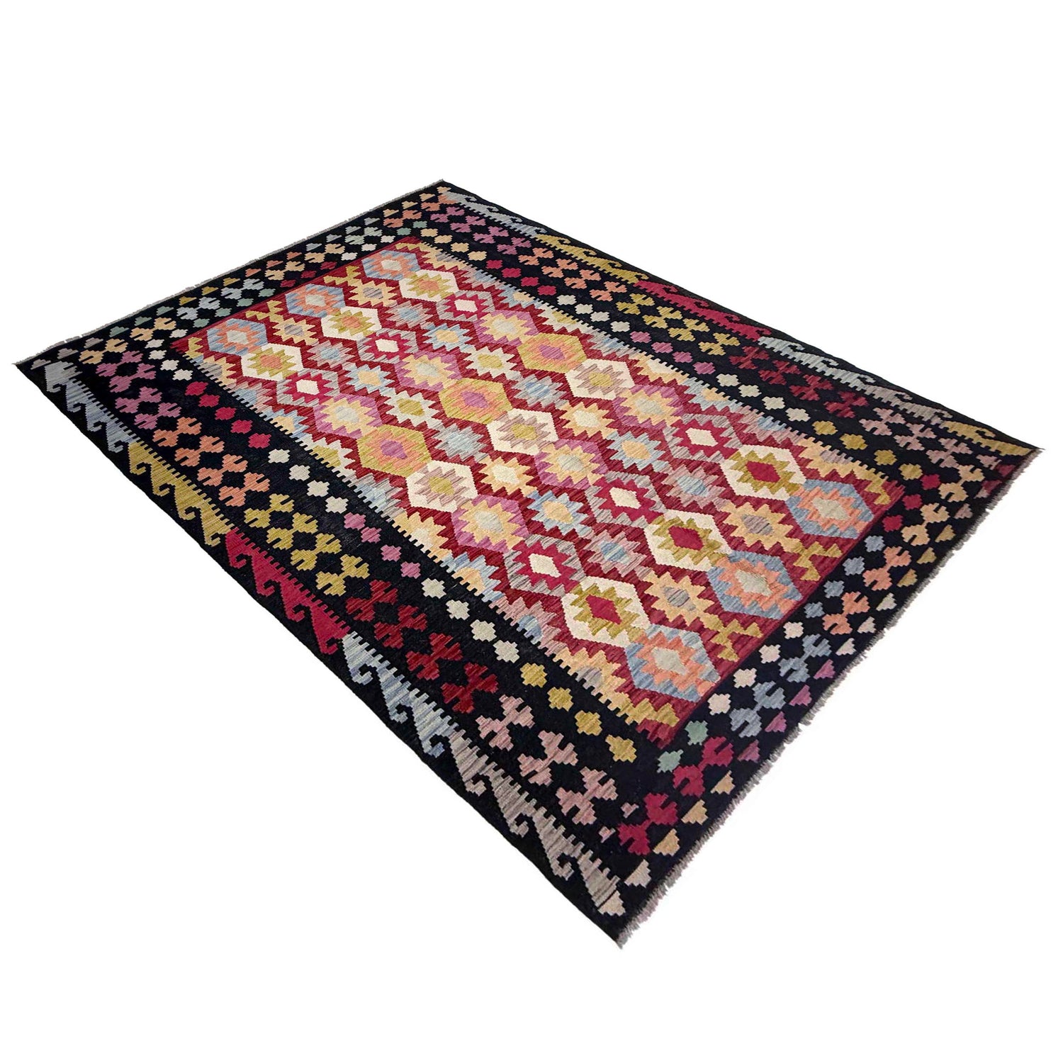 Handmade Multi Kilim Geometric 7x10 ft