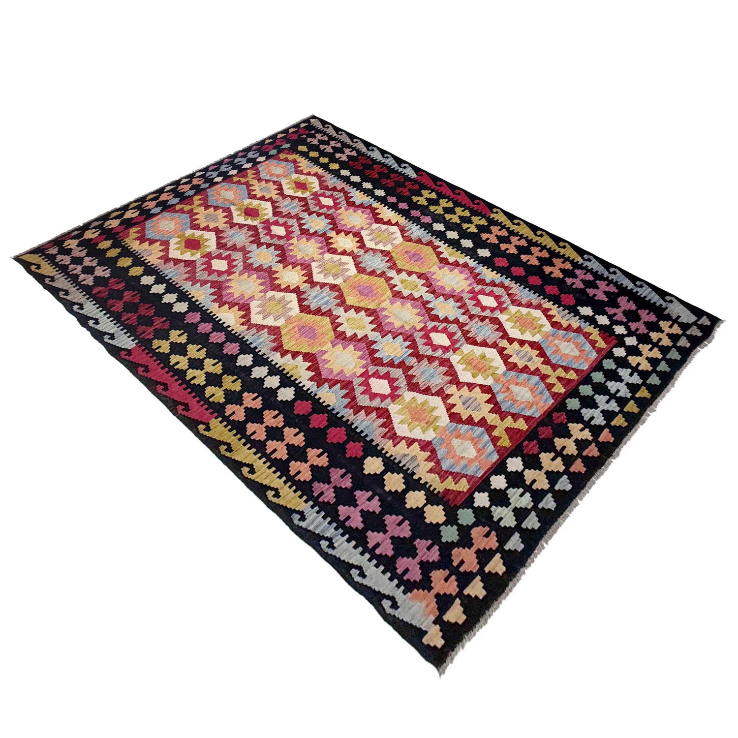 Handmade Multi Kilim Geometric 7x10 ft