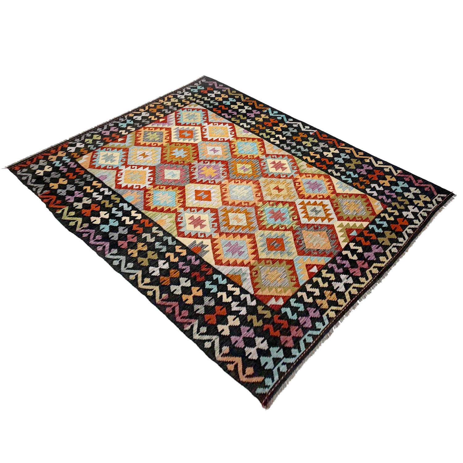 Handmade Multi Kilim Geometric 7x10 ft