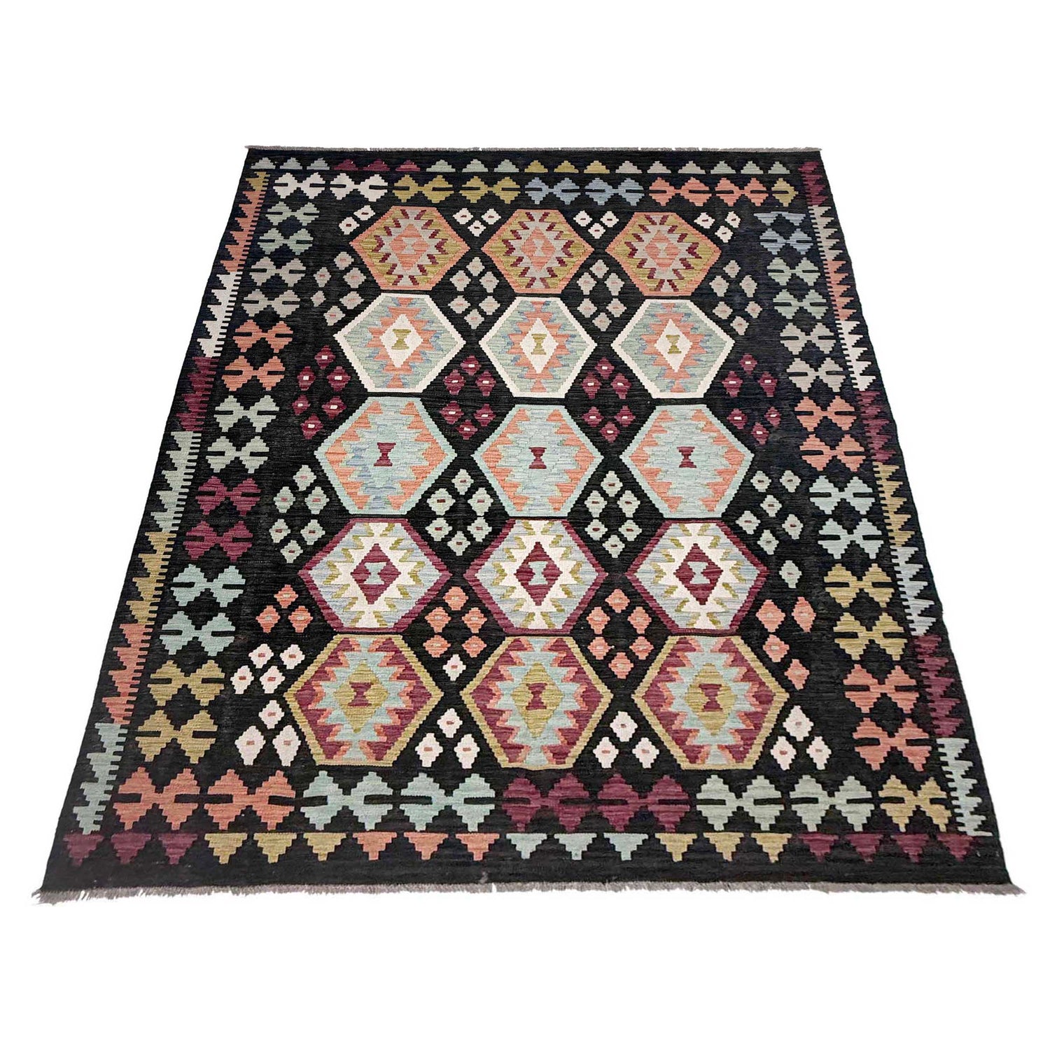 Handmade Multi Kilim Geometric 7x10 ft