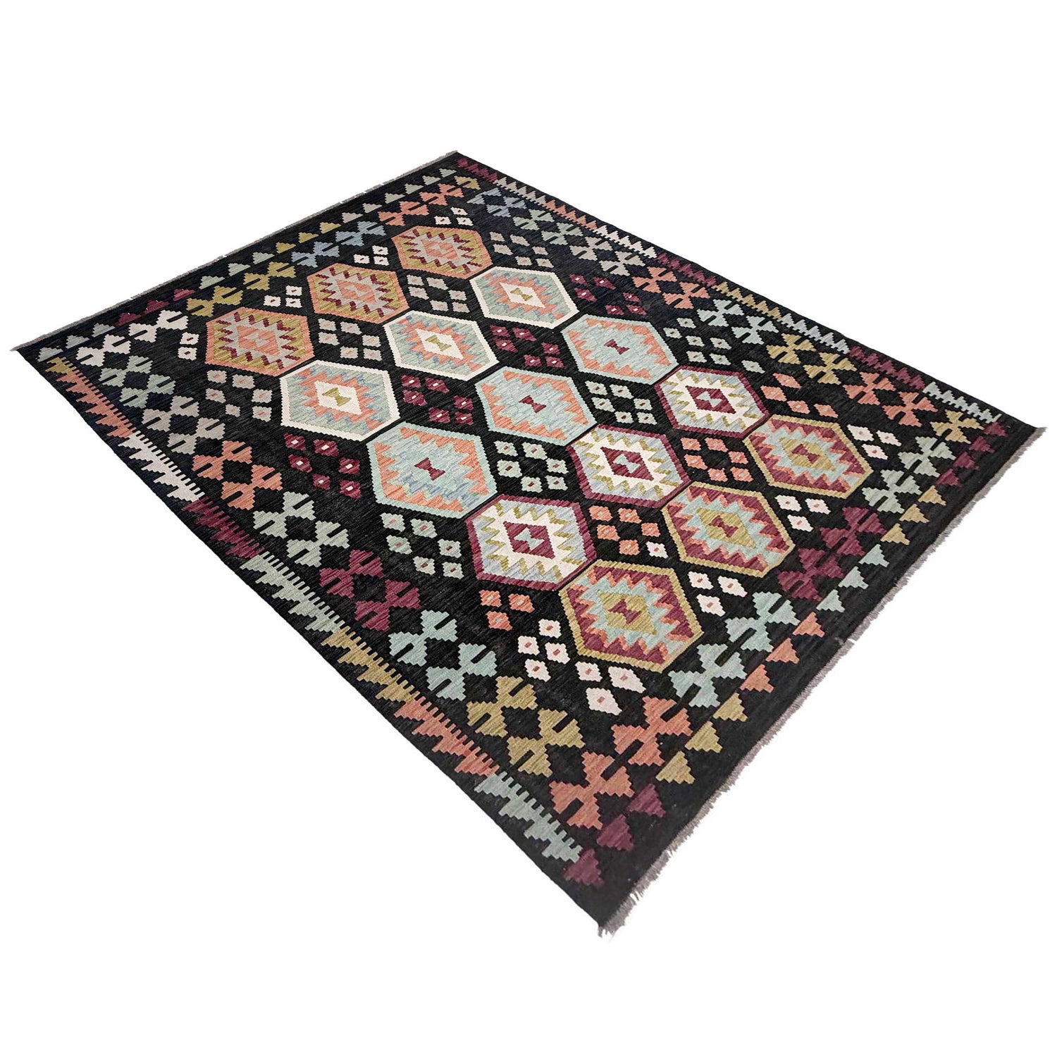 Handmade Multi Kilim Geometric 7x10 ft